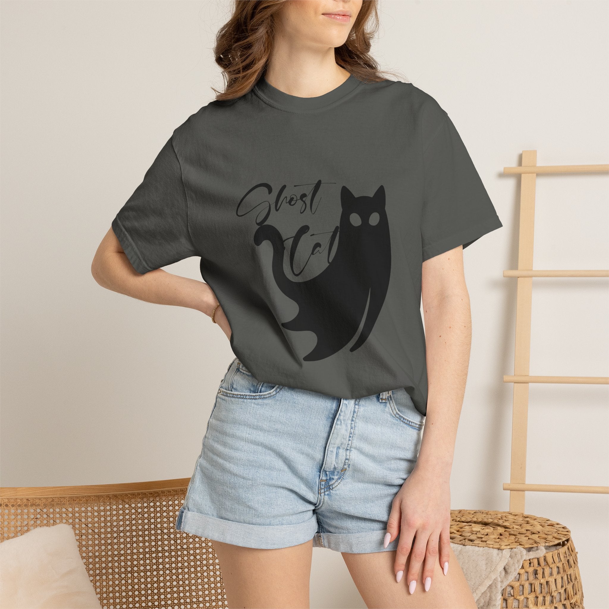 Ghost Cat T-Shirt — Cute Spooky Cat Graphic Tee