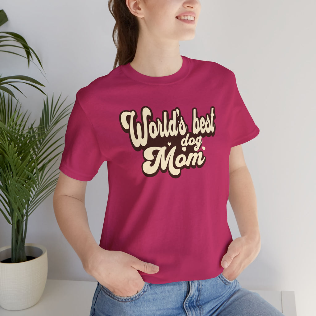 World's Best Dog Mom T-Shirt — Retro Script Pet Mom Tee