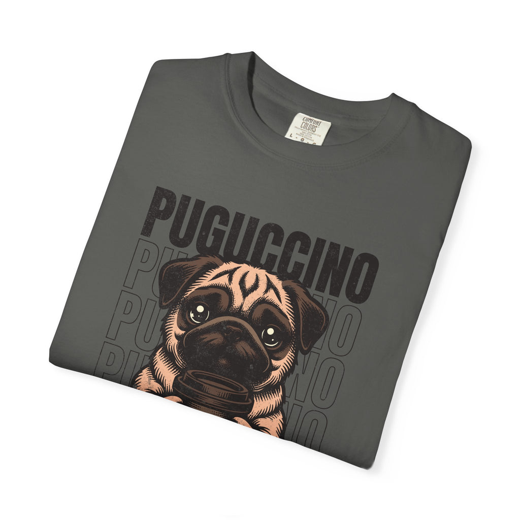 Puguccino Puppy T‑Shirt — Cute Pug Coffee Dog Graphic Tee