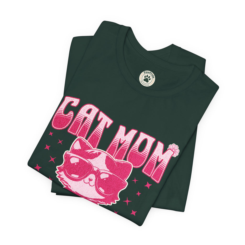 Cat Mom T-Shirt — Pink Cute Cat Graphic Tee