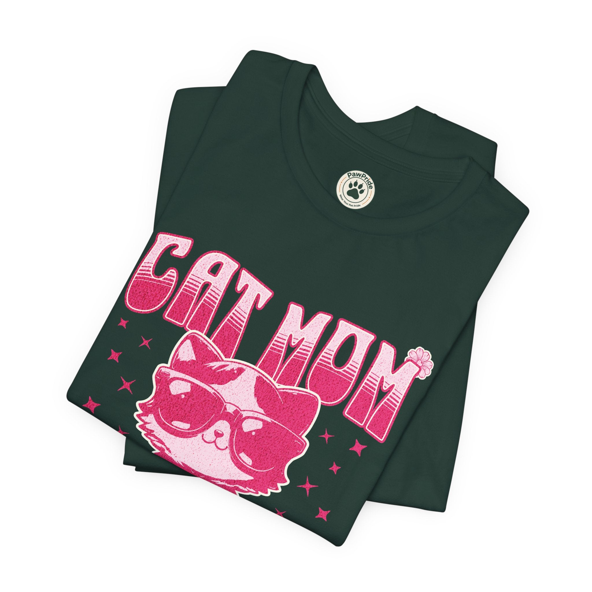 Cat Mom T-Shirt — Pink Cute Cat Graphic Tee
