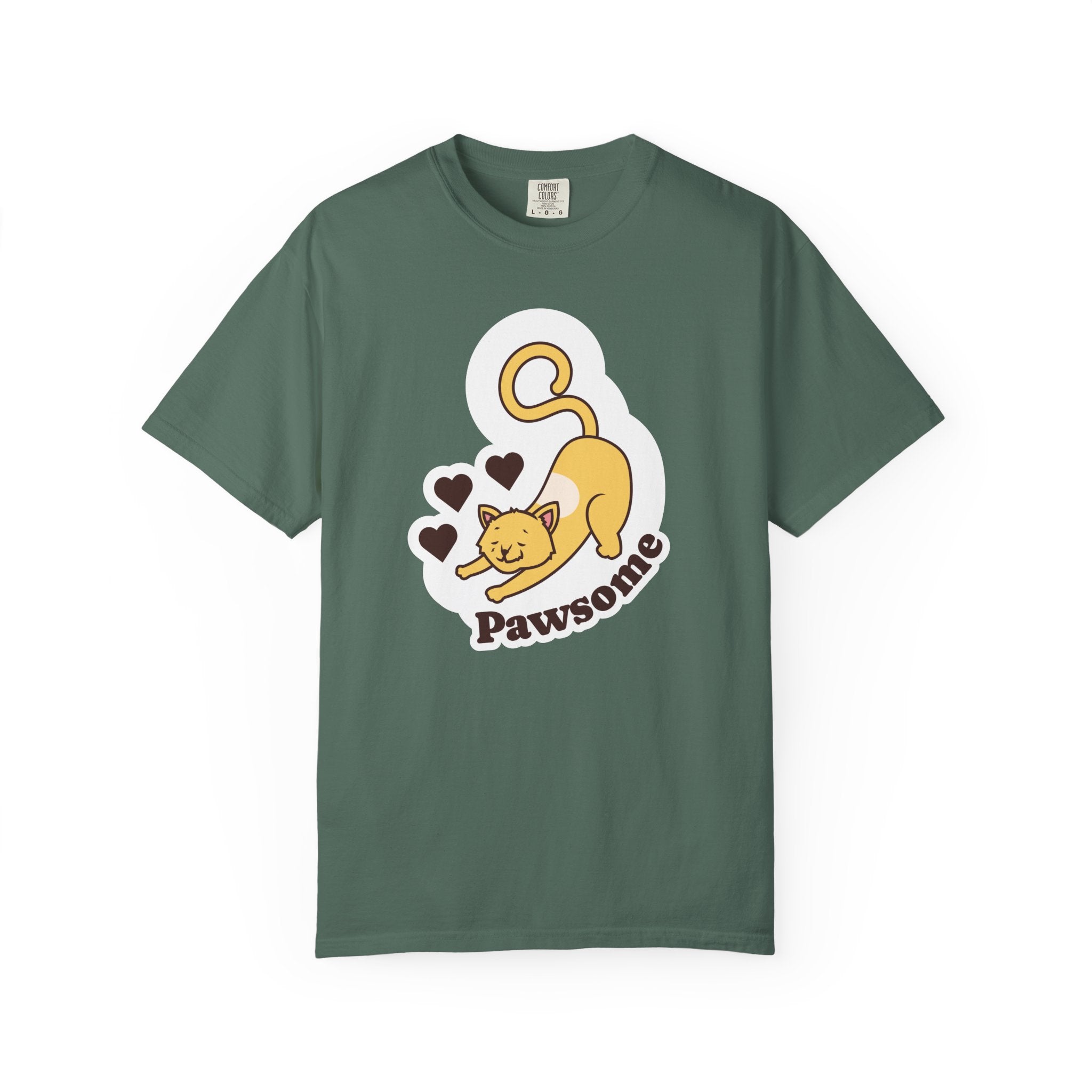 Pawsome Cat T-Shirt — Cute Stretching Kitty Graphic Tee