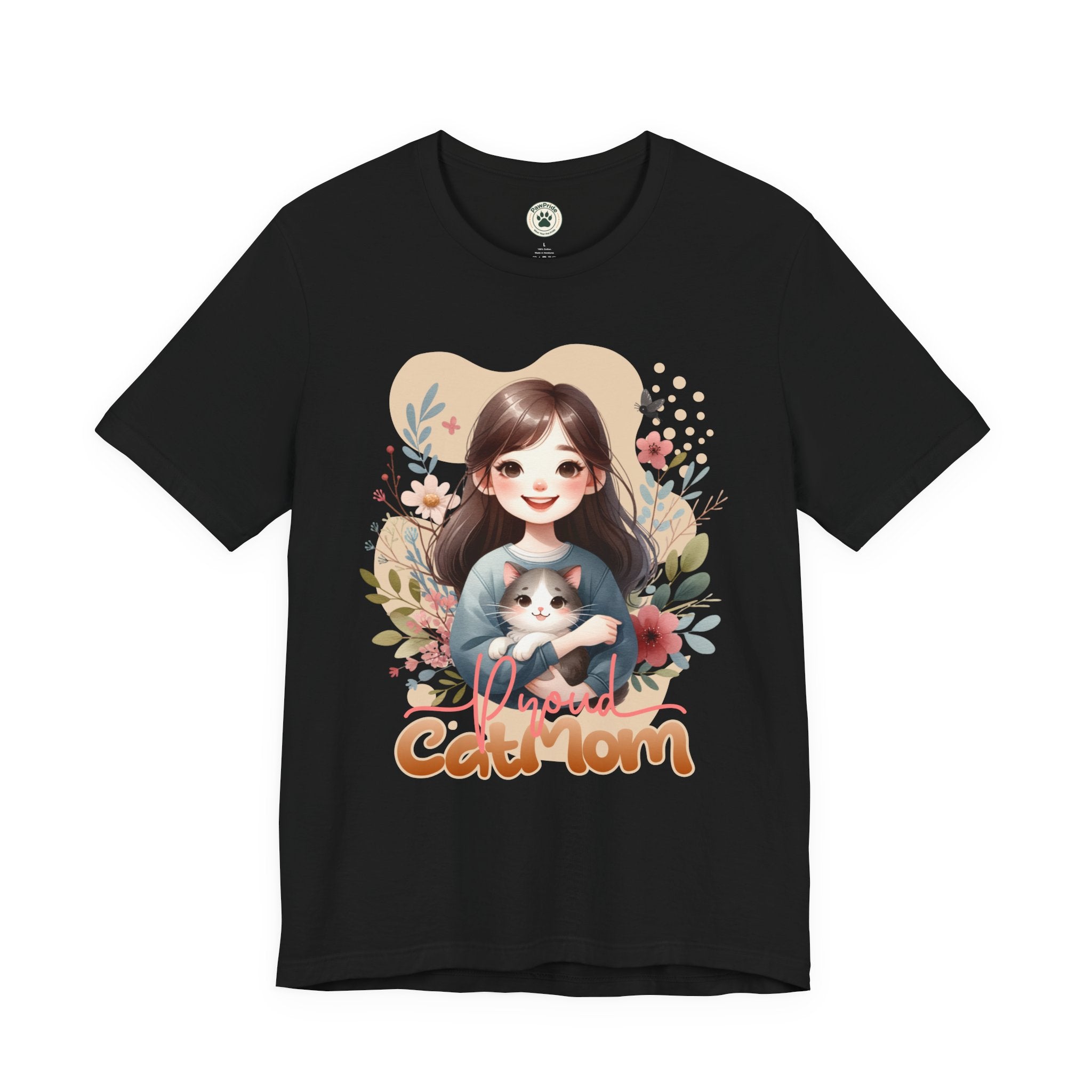 Cat Mom T-Shirt — Cute Floral Illustration Tee for Women Cat Lovers
