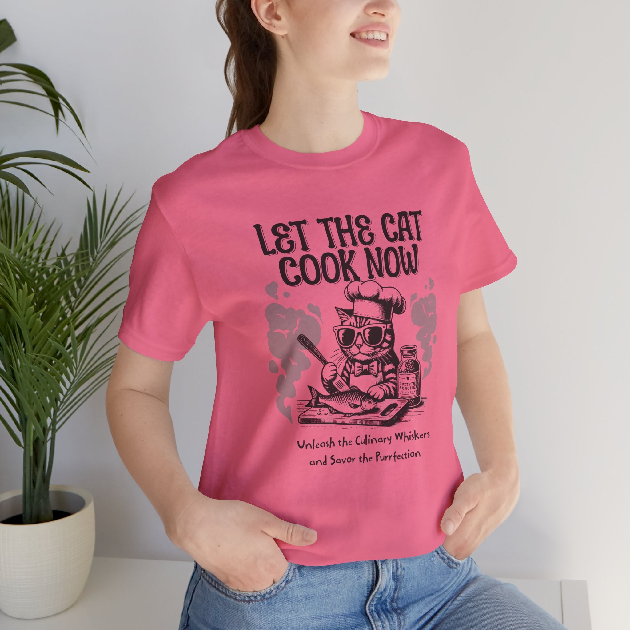 Let The Cat Cook Now T-Shirt — Funny Chef Cat Cooking Tee