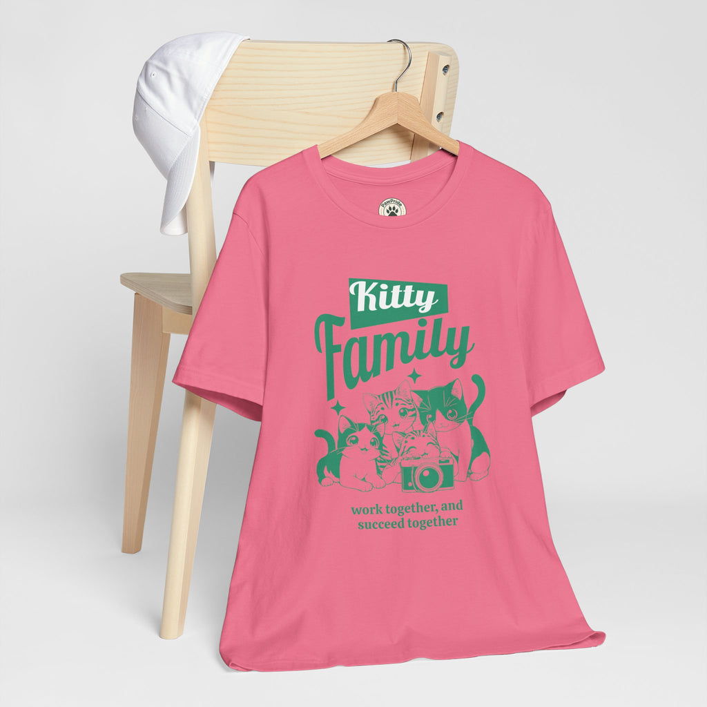 Kitty Family Tee — 'Work Together, and Succeed Together' Cat Graphic Shirt