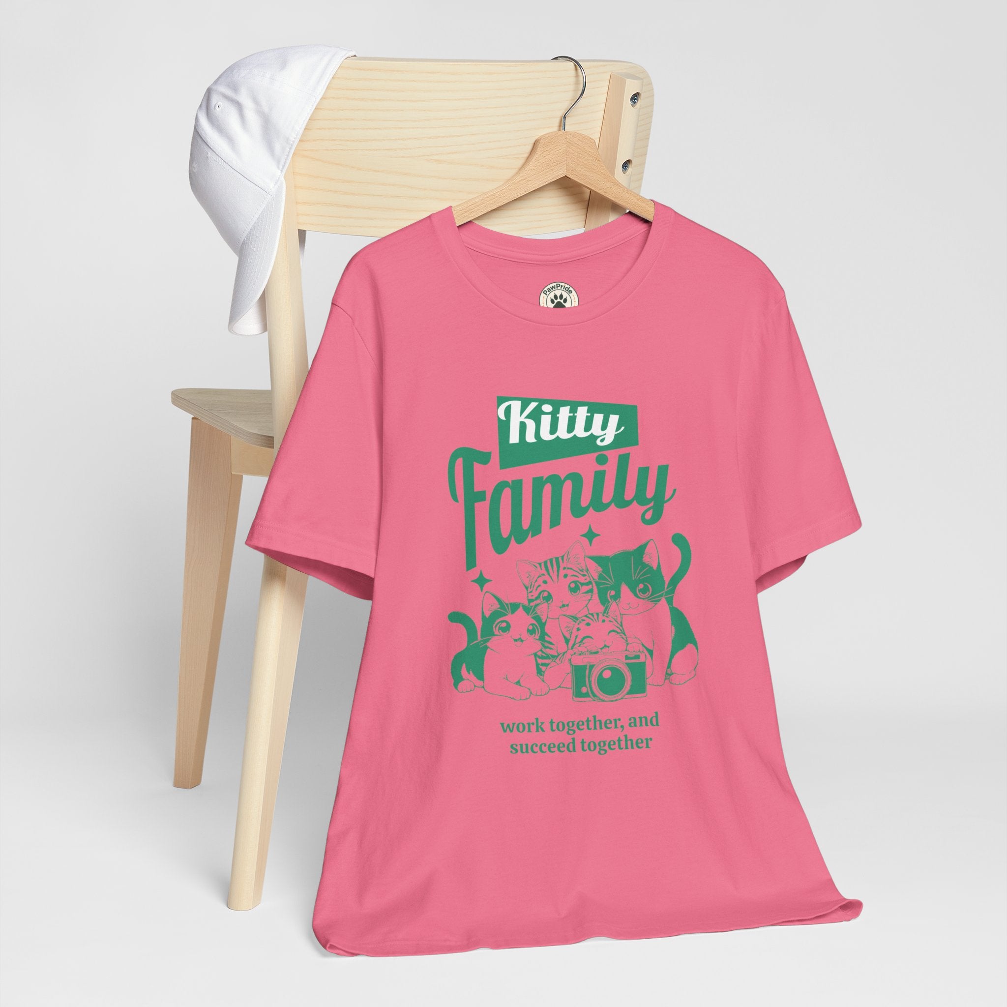 Kitty Family Tee — 'Work Together, and Succeed Together' Cat Graphic Shirt