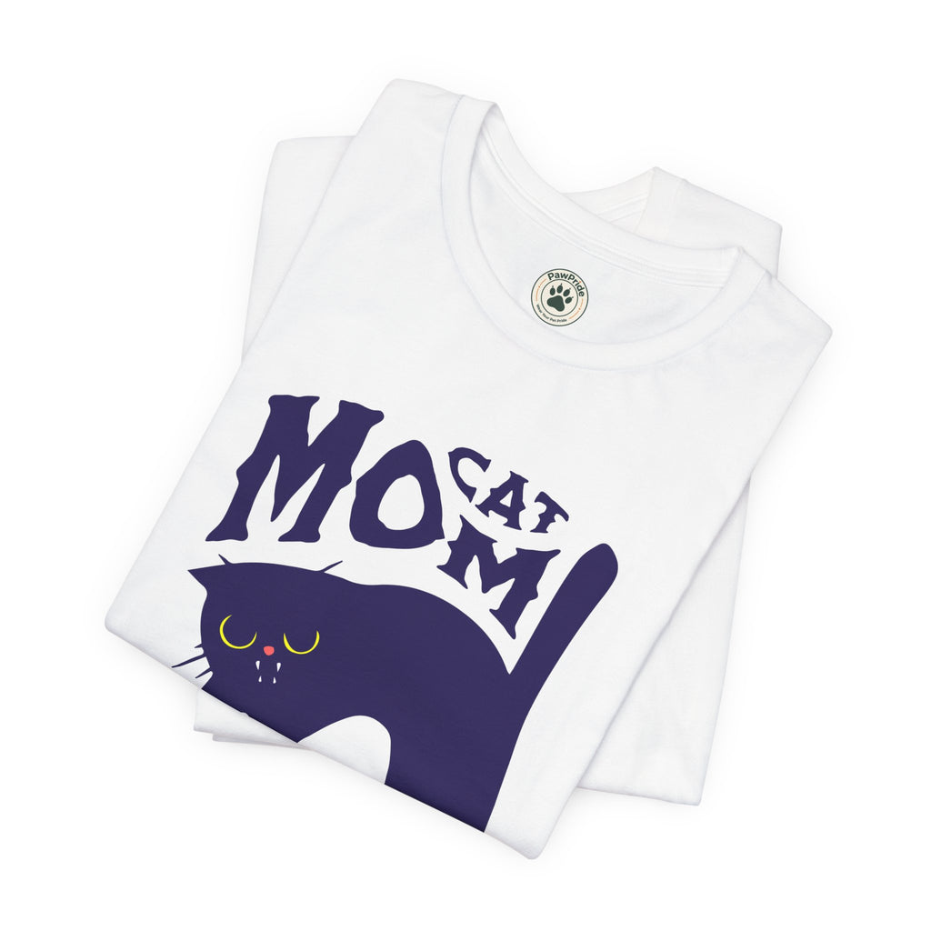 Cat Mom Graphic Tee — Cute Black Cat Illustration