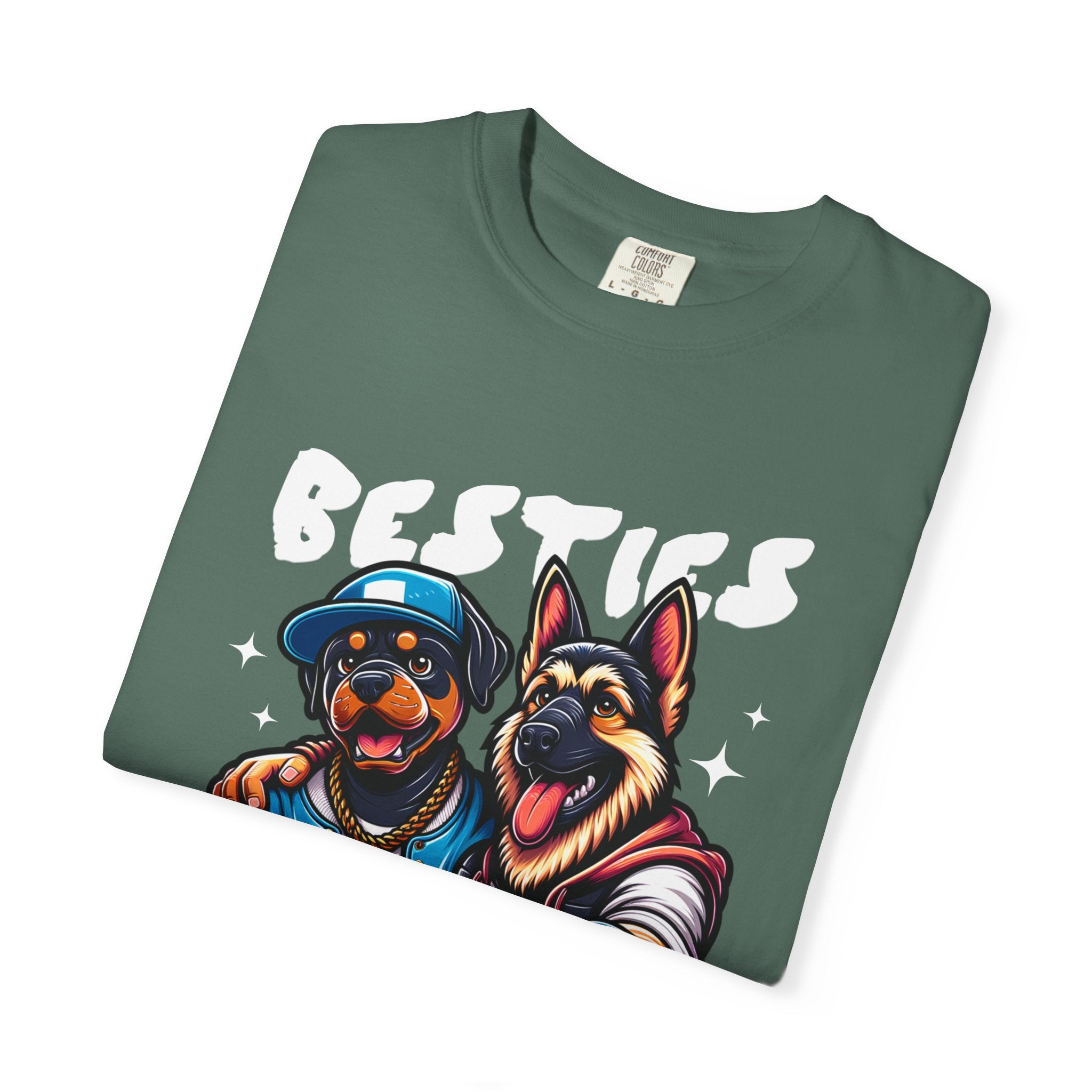 Dog Duo Graphic T‑Shirt — Cool Rottweiler & German Shepherd Street Art Tee
