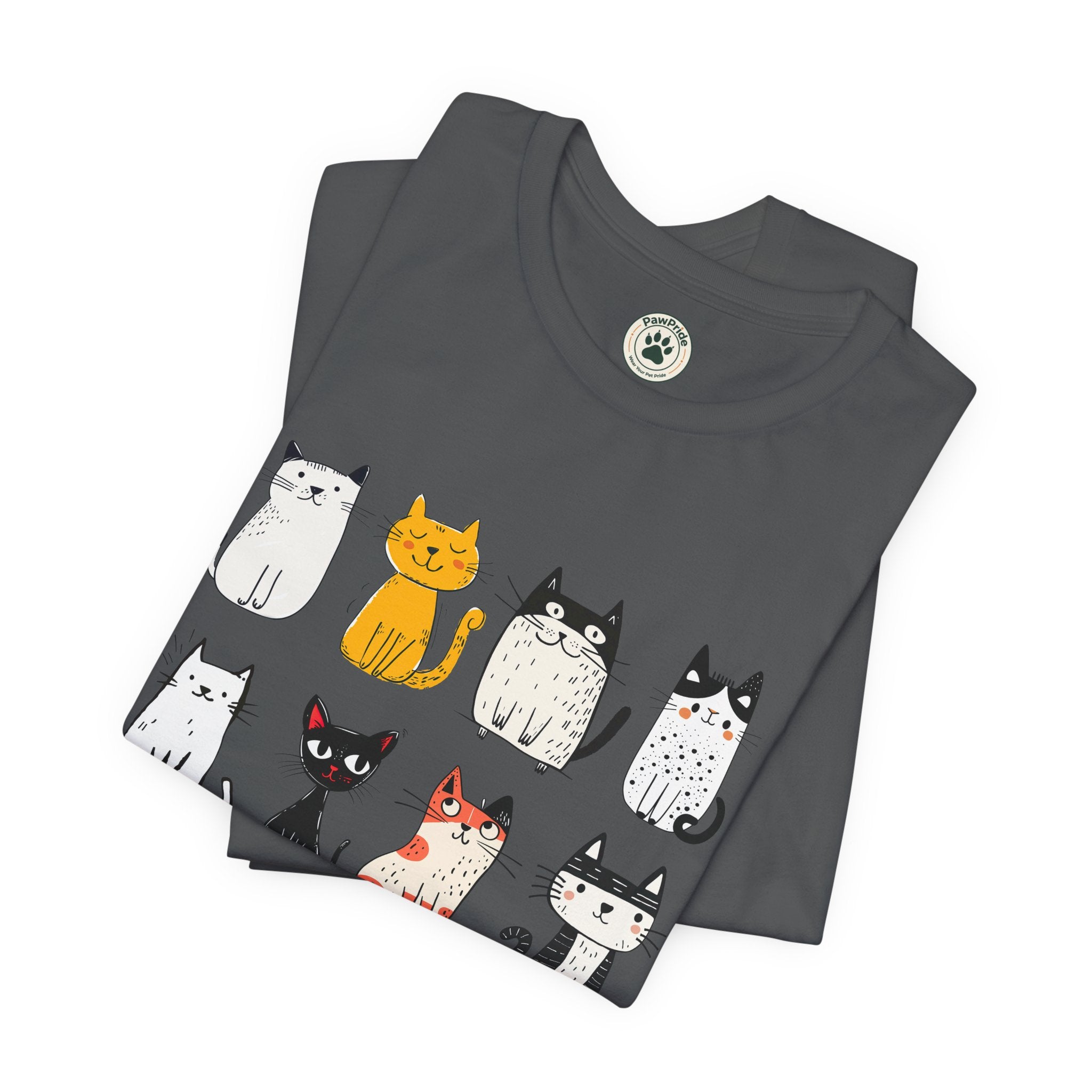 Purrfect Love Cat T-Shirt — Cute Cartoon Cats Tee for Cat Lovers
