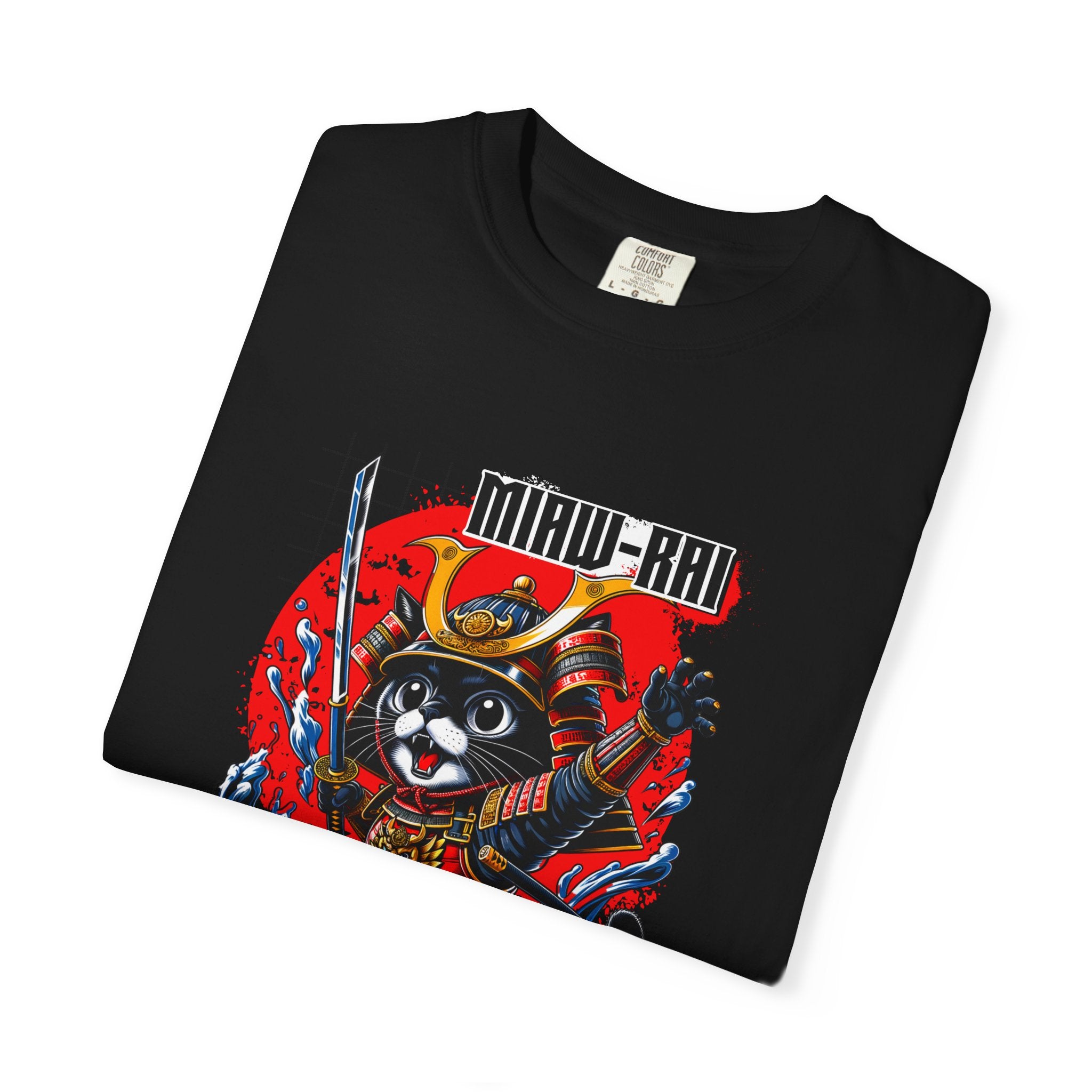 Samurai Cat T-Shirt — 'Neko-Ronin' Retro Japanese Warrior Graphic Tee