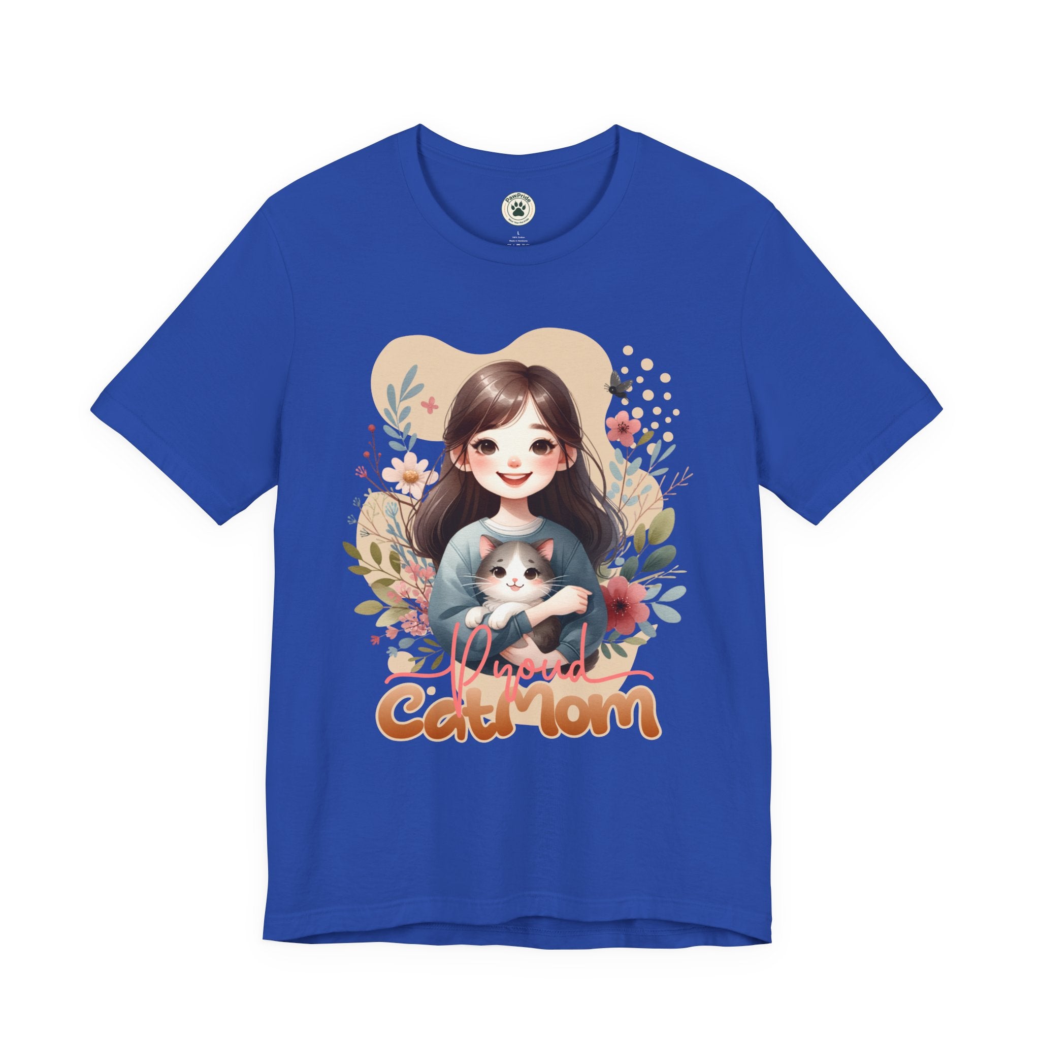 Cat Mom T-Shirt — Cute Floral Illustration Tee for Women Cat Lovers