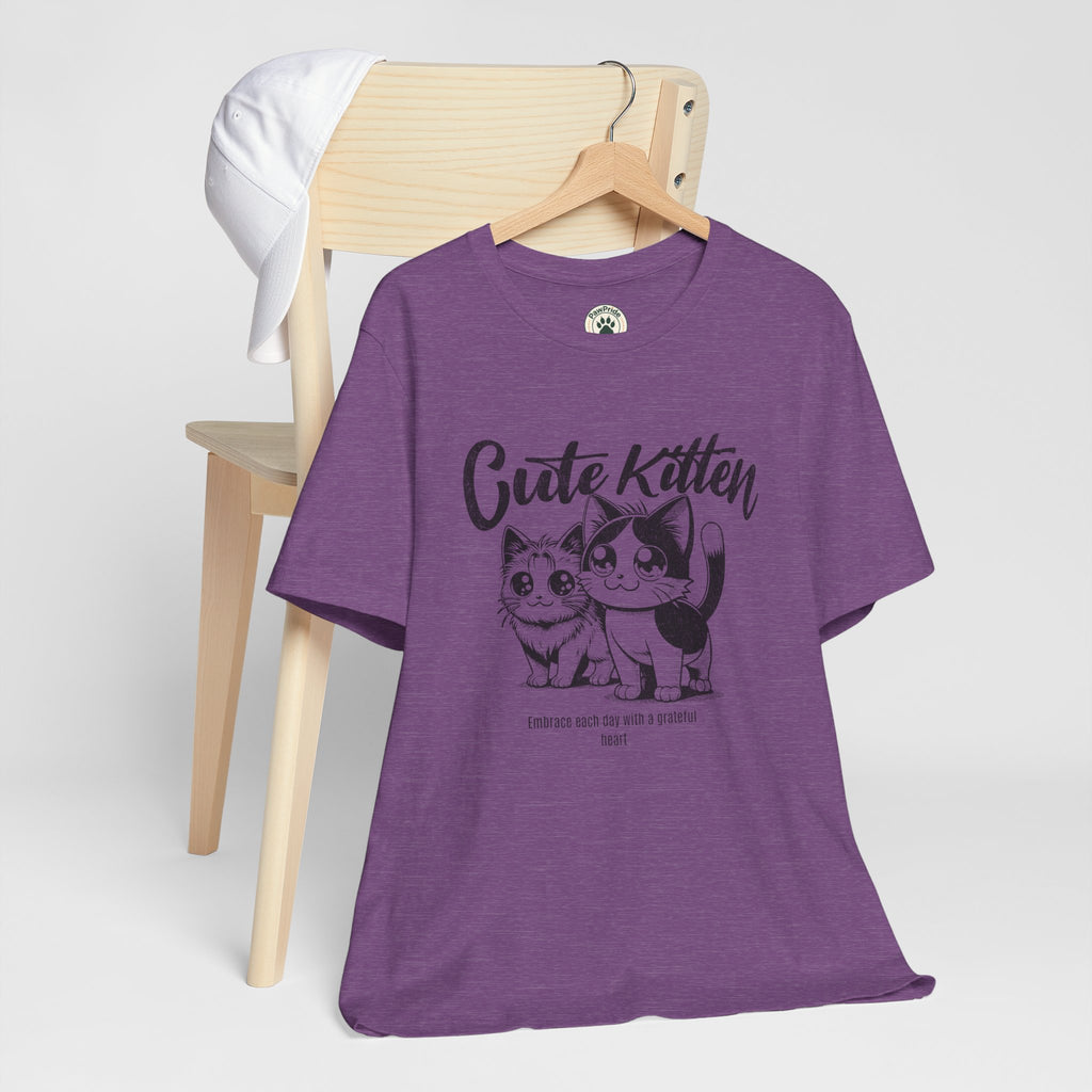 Cute Kitten T-Shirt — Vintage Black & White Cat Graphic Tee