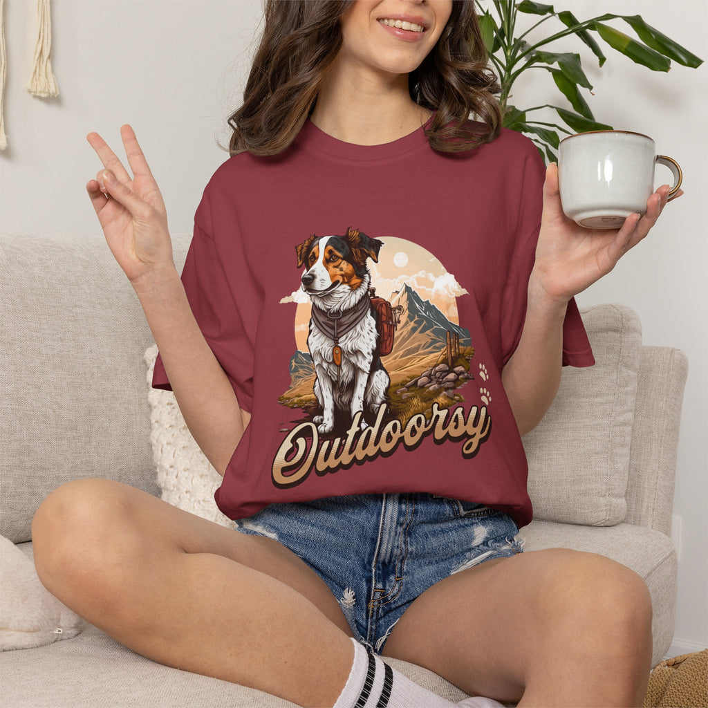 Outdoory Dog T-Shirt — Adventure Mountain Pup Graphic Tee