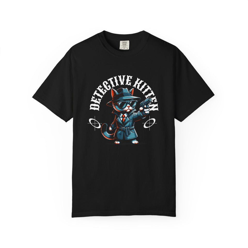 Detective Kitten T-Shirt — Cute Noir Cat Graphic Tee