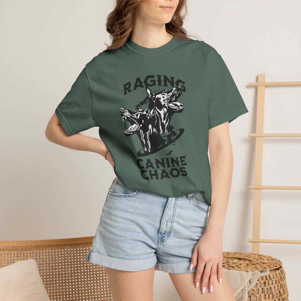 Raging Canine Chaos T-Shirt — Vintage Dog Skull Graphic Tee
