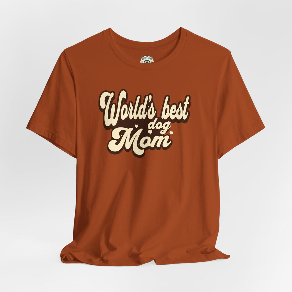 World's Best Dog Mom T-Shirt — Retro Script Pet Mom Tee