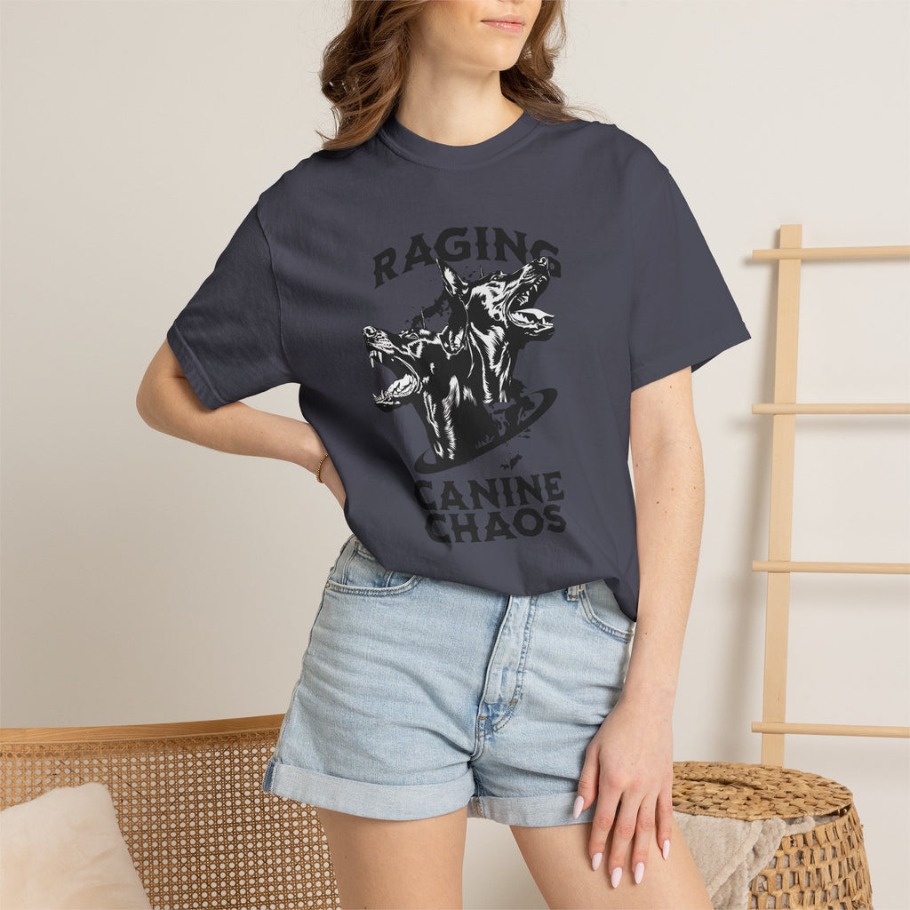 Raging Canine Chaos T-Shirt — Vintage Dog Skull Graphic Tee
