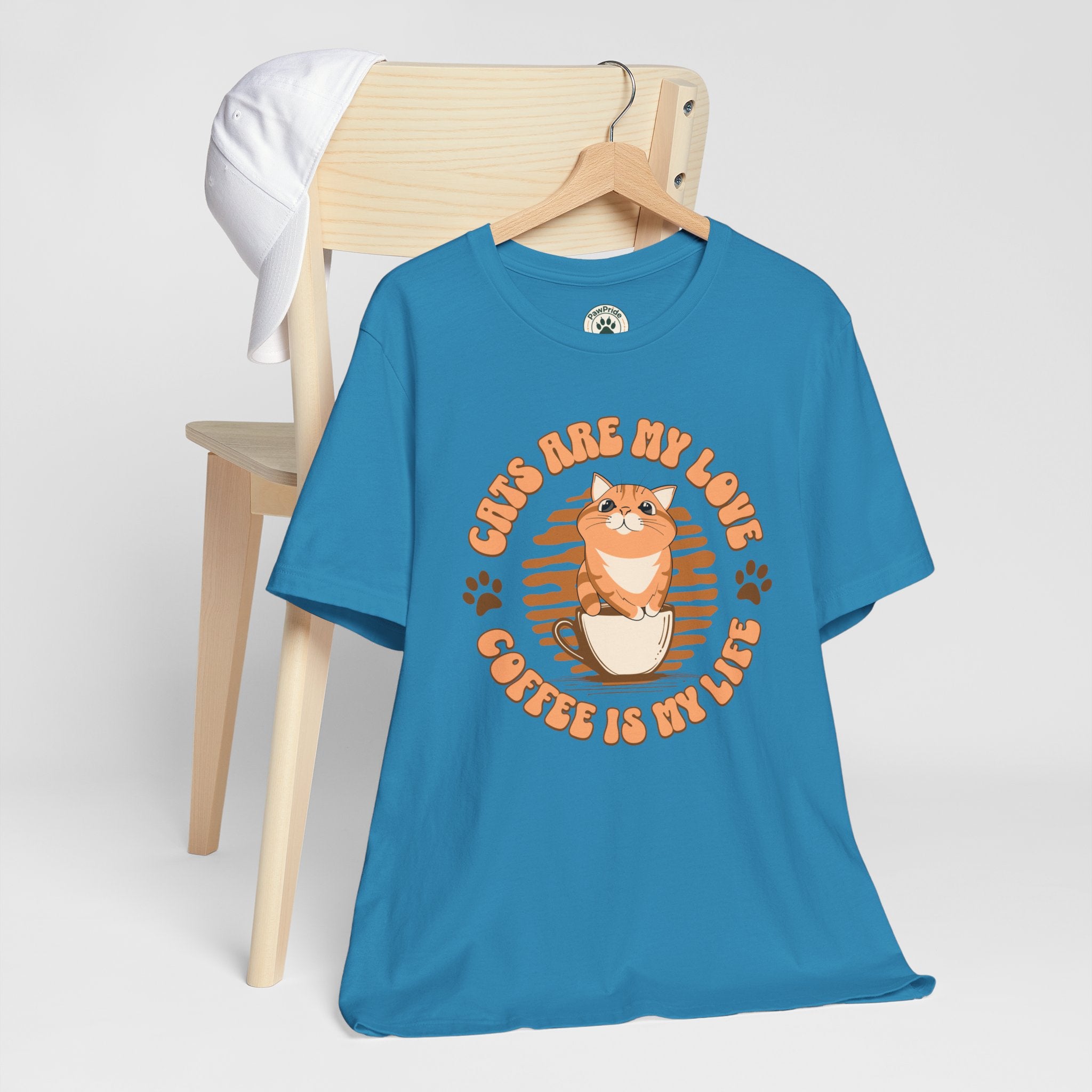 Cat & Coffee Tee — "Cats Are My Love, Coffee Is My Life" Cute Graphic T‑Shirt