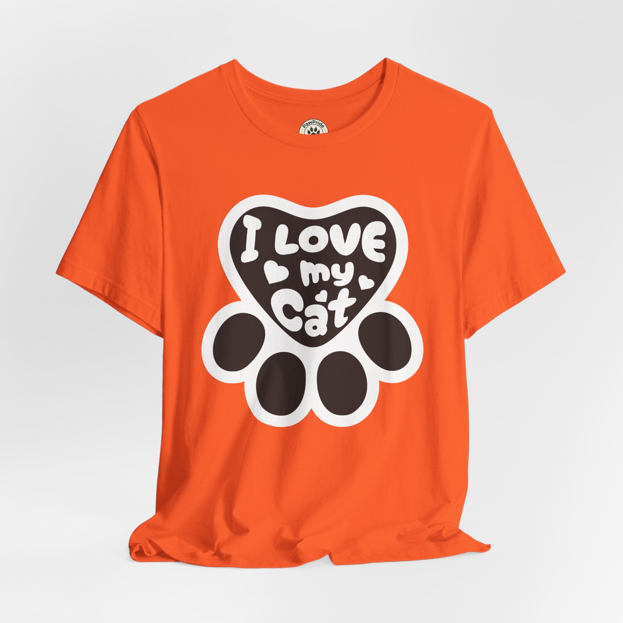 I Love My Cat Paw T-Shirt — Cute Cat Lover Tee