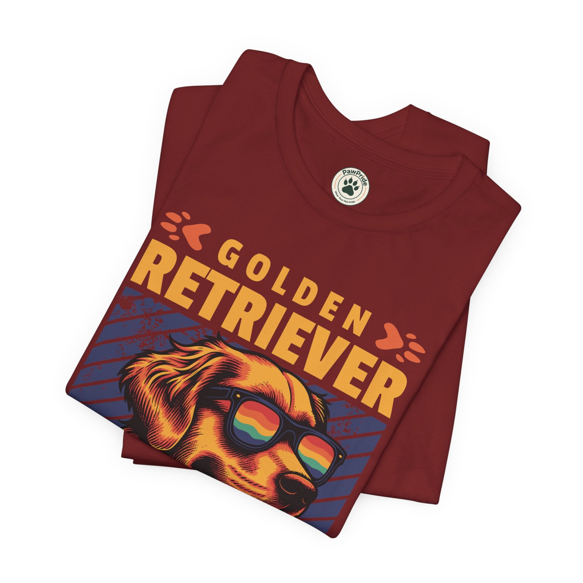 Golden Retriever T‑Shirt — 'Color My Life' Retro Dog Graphic Tee