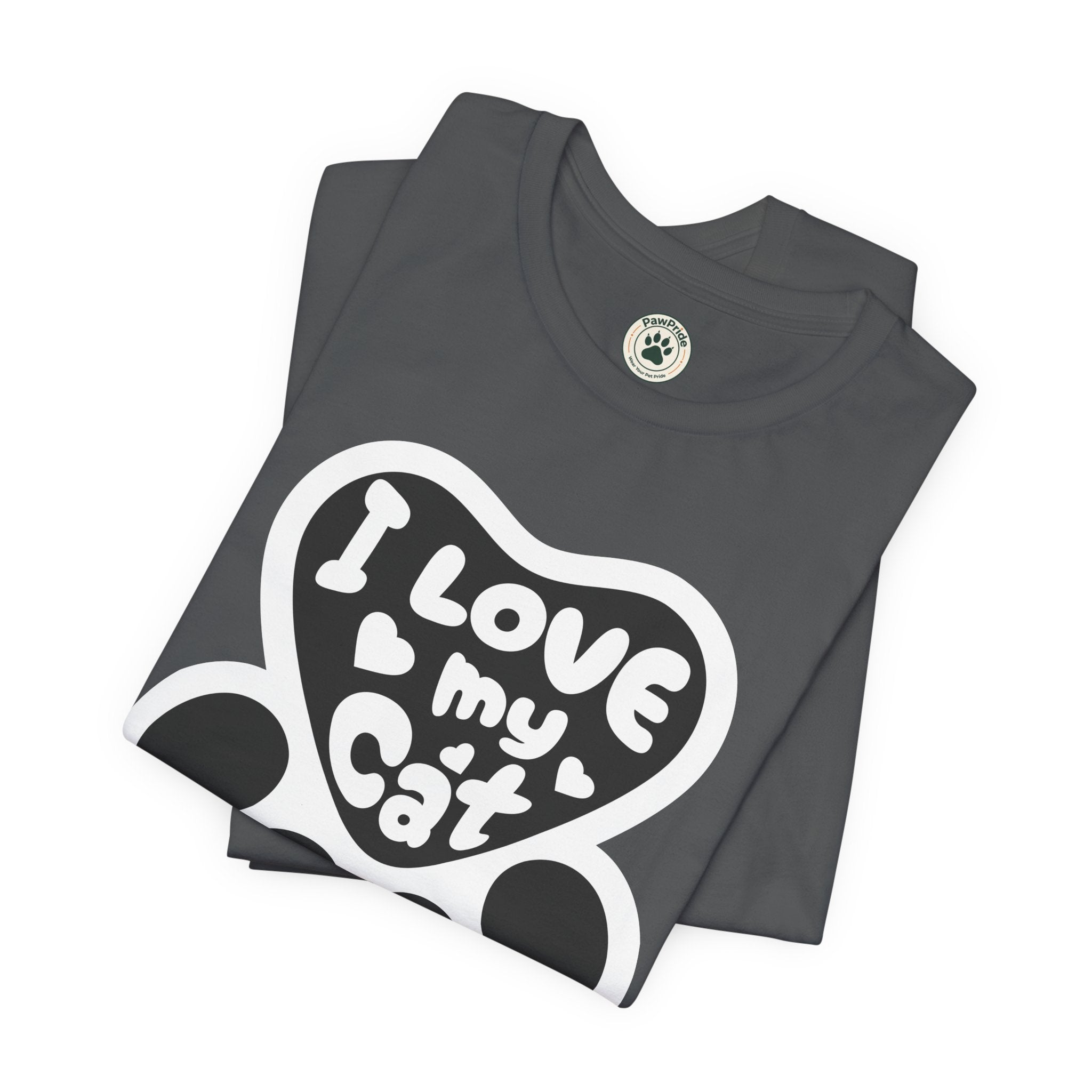 I Love My Cat Paw T-Shirt — Cute Cat Lover Tee