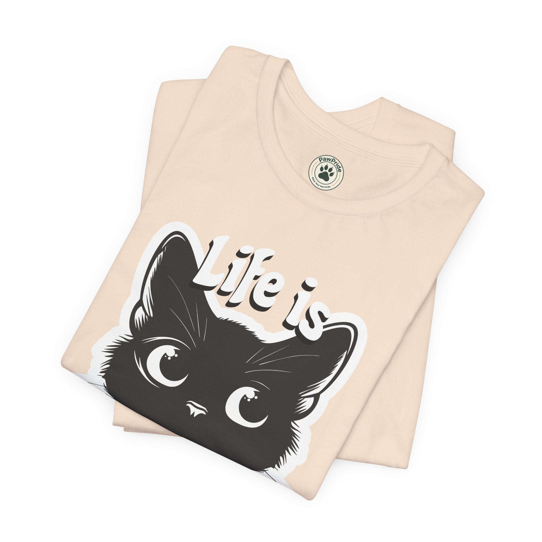 Life Is Purrfect Cat T-Shirt — Cute Black Kitten Graphic Tee for Cat Lovers