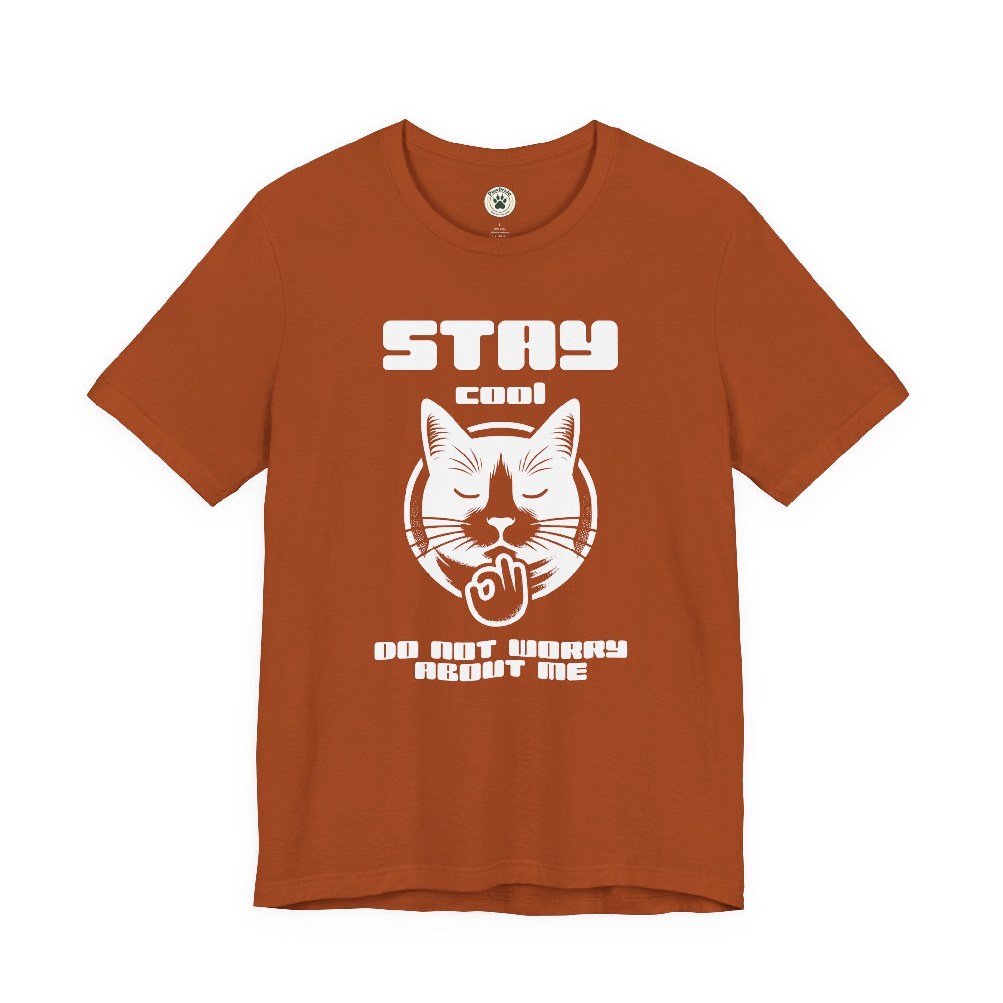 Stay Calm Cat T-Shirt — Cute Grumpy Cat Graphic Tee ("Stay Calm — Do Not Disturb" )