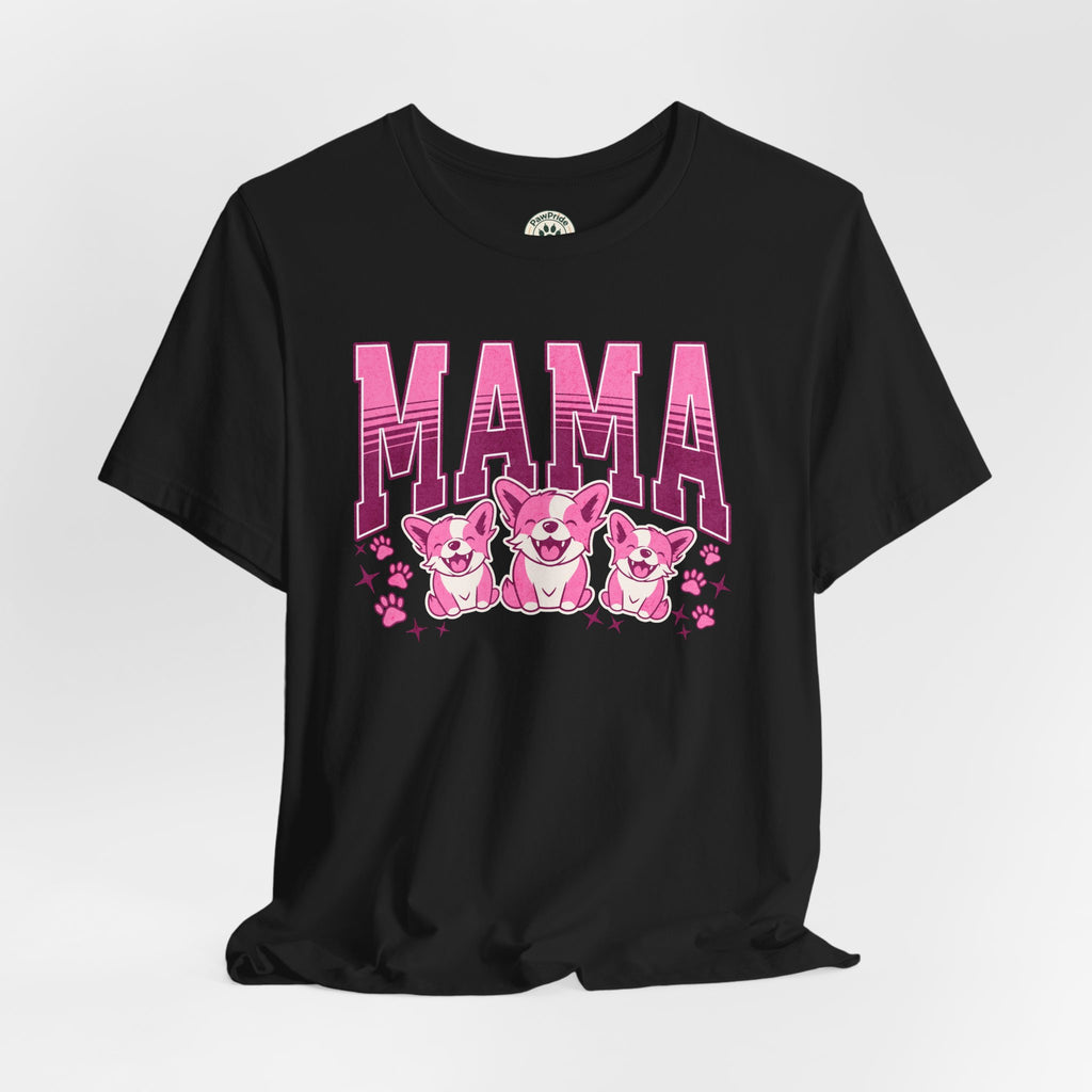 Mama Tee — Pink Corgi Mom Graphic T-Shirt