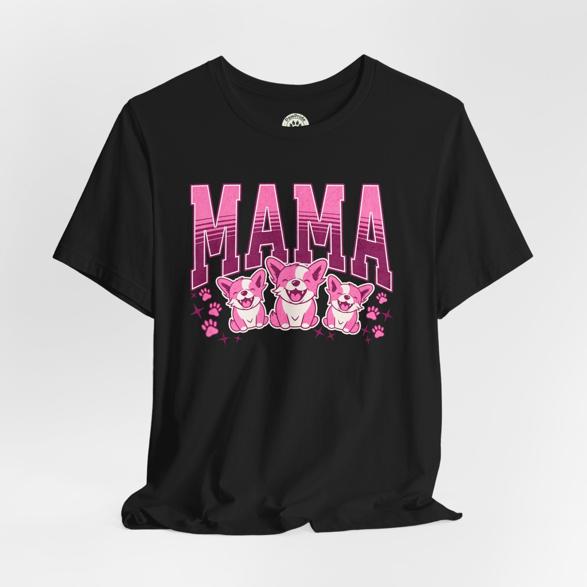 Mama Tee — Pink Corgi Mom Graphic T-Shirt
