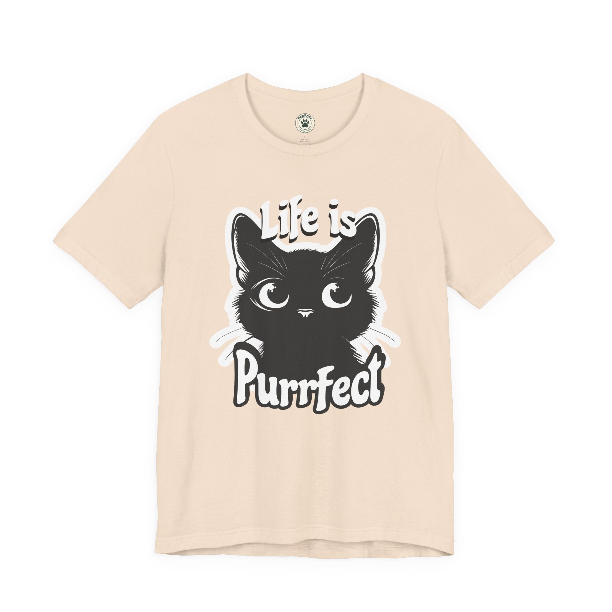 Life Is Purrfect Cat T-Shirt — Cute Black Kitten Graphic Tee for Cat Lovers