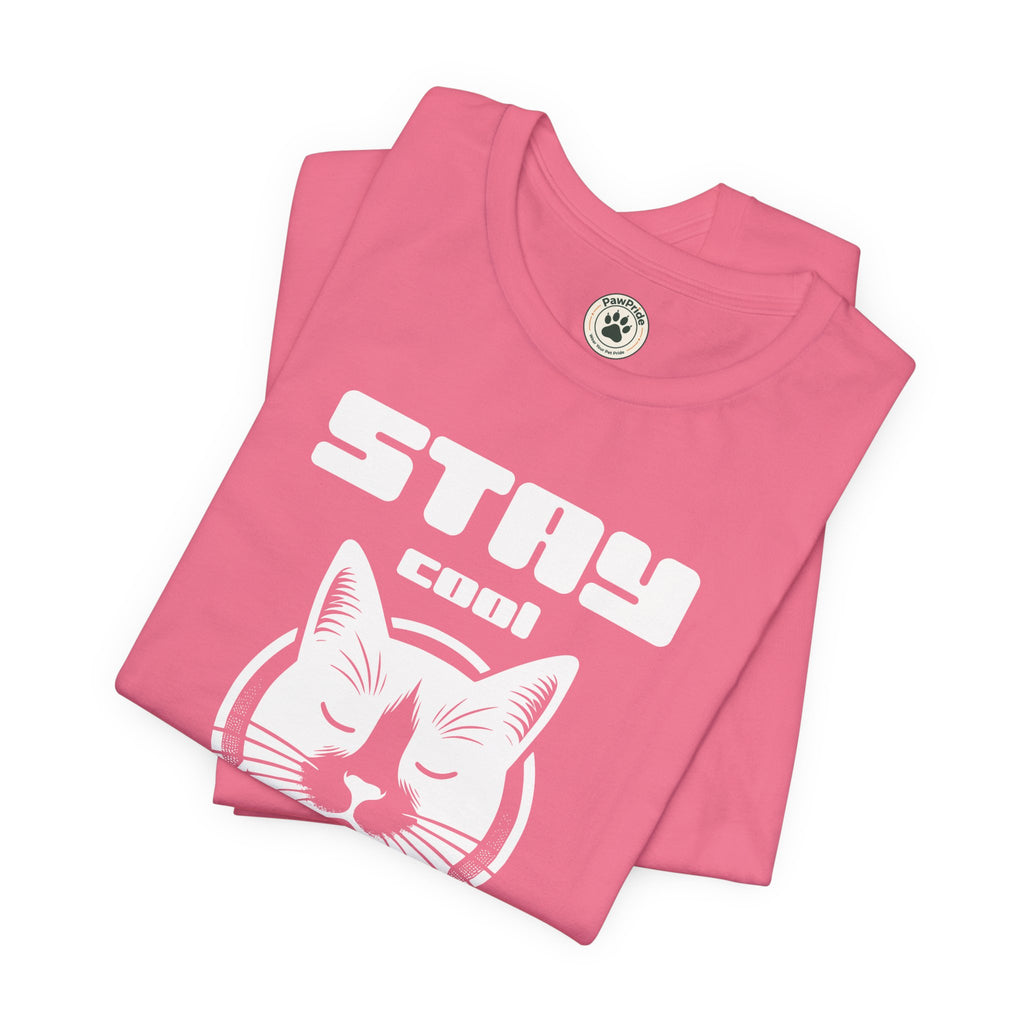 Stay Calm Cat T-Shirt — Cute Grumpy Cat Graphic Tee ("Stay Calm — Do Not Disturb" )