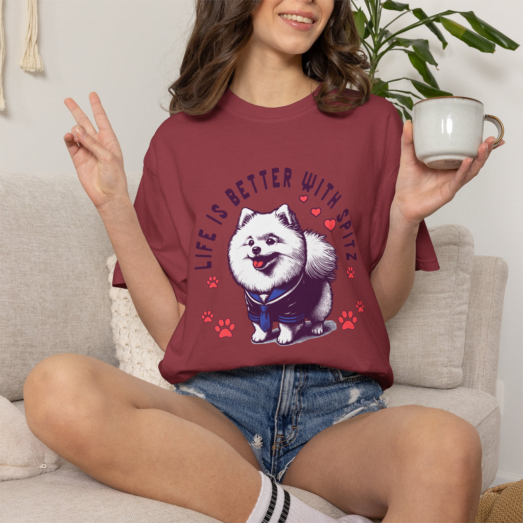 Spitz Love T-Shirt — "Life Is Better With Spitz" Cute Dog Graphic Tee