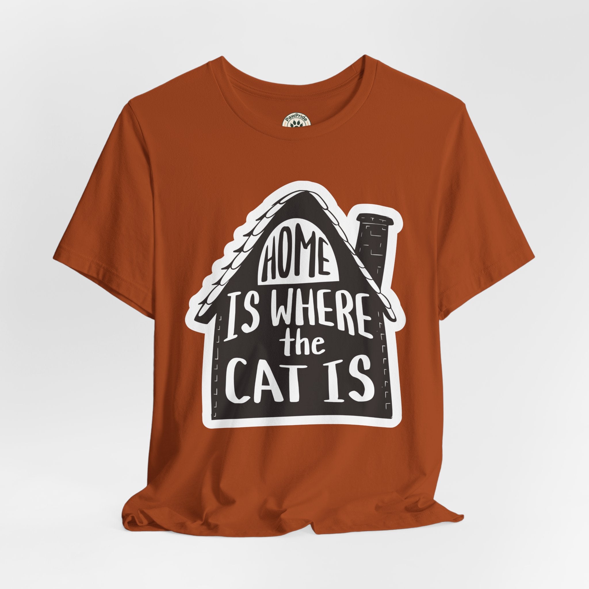 Cat Lover T-Shirt — "Home Is Where The Cat Is" Graphic Tee