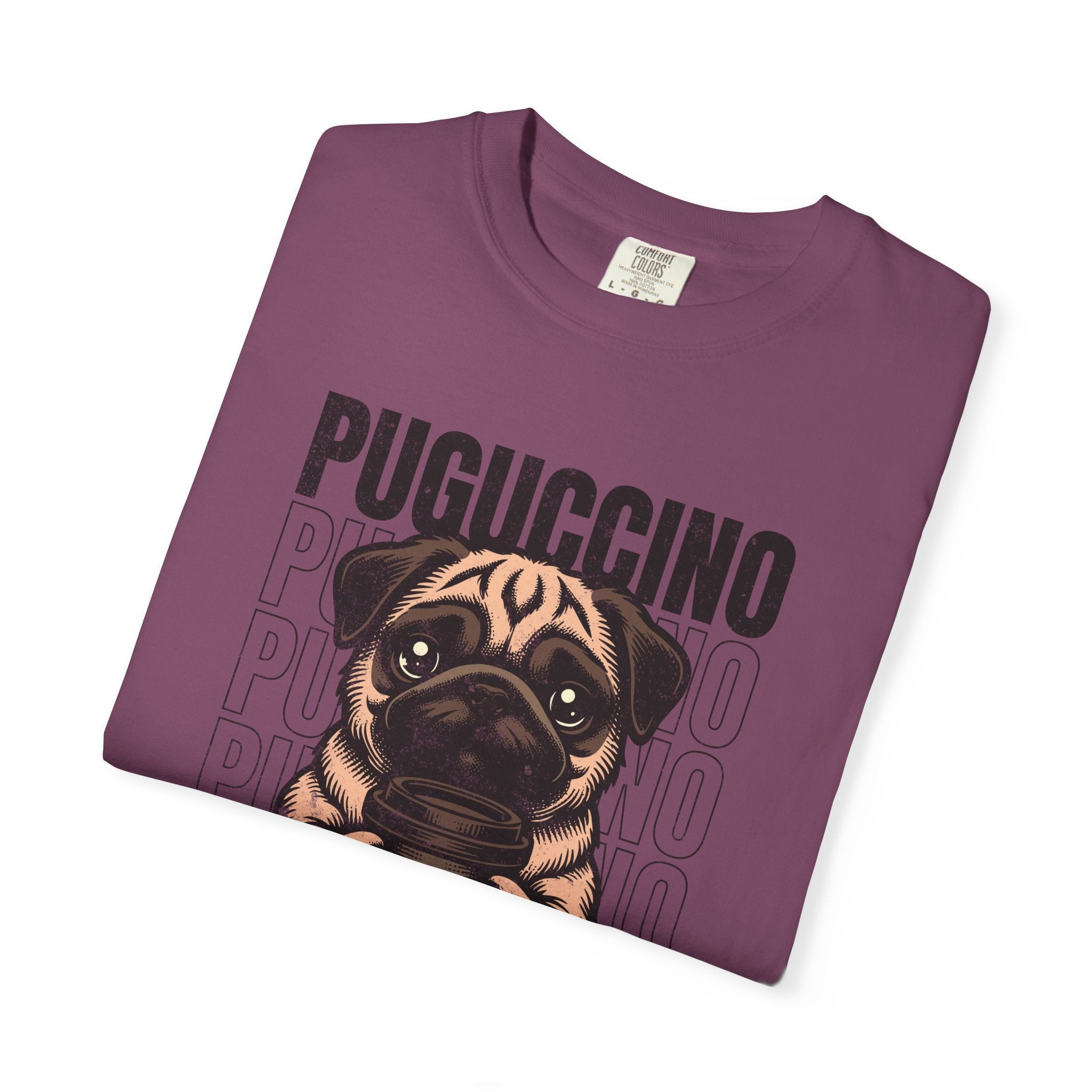 Puguccino Puppy T‑Shirt — Cute Pug Coffee Dog Graphic Tee
