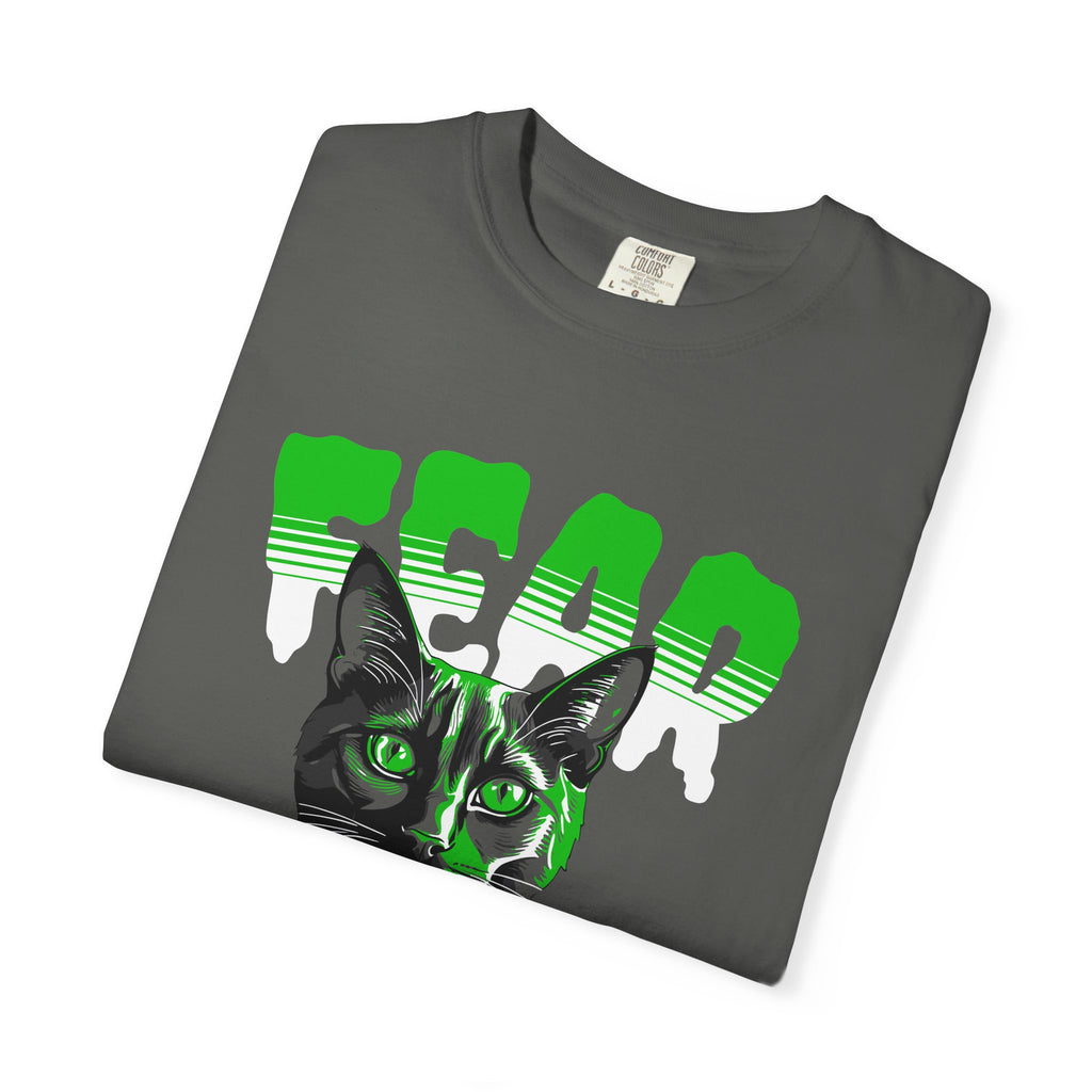 Dead Cat Graphic T-Shirt — “Dead is the New Killer” Retro Neon Cat Tee