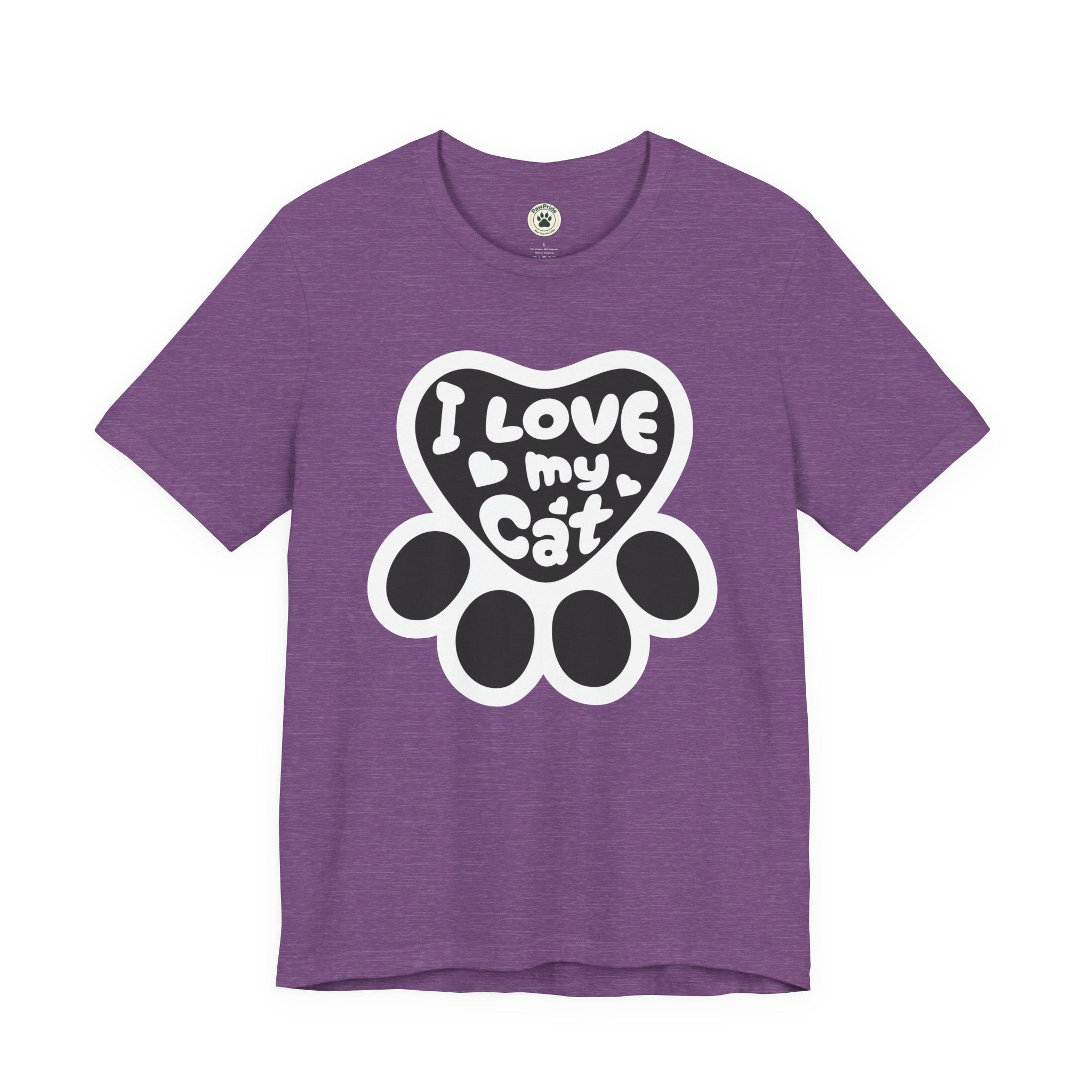 I Love My Cat Paw T-Shirt — Cute Cat Lover Tee