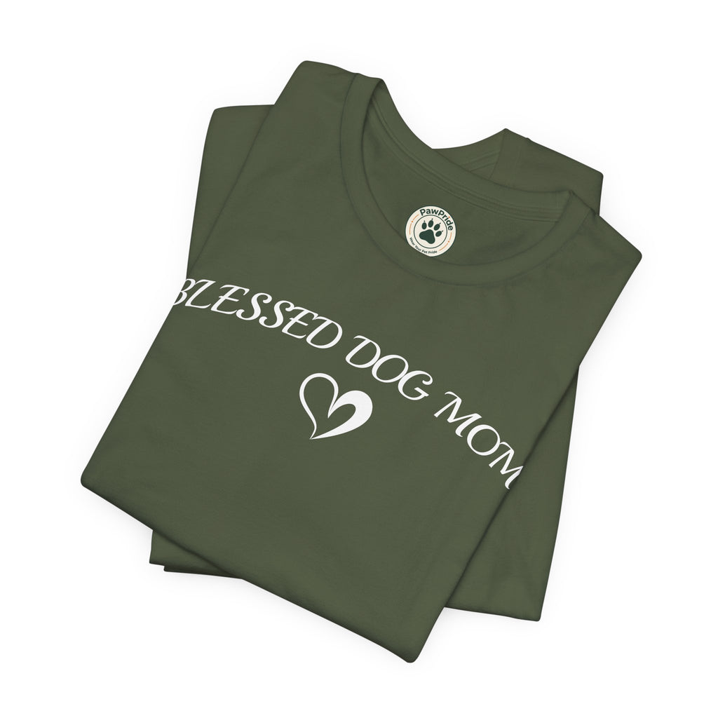Blessed Dog Mom T-Shirt — Women’s Dog Lover Tee with Heart
