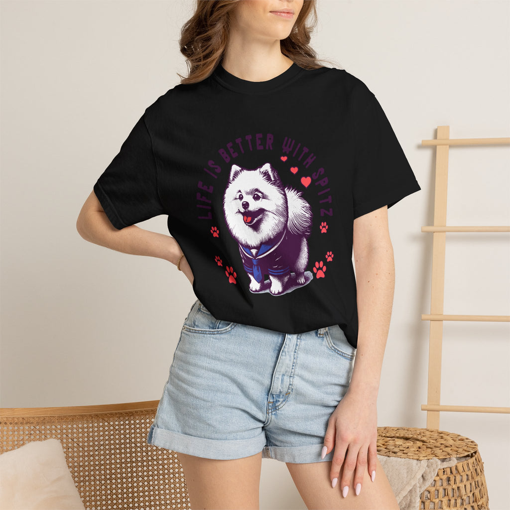 Spitz Love T-Shirt — "Life Is Better With Spitz" Cute Dog Graphic Tee