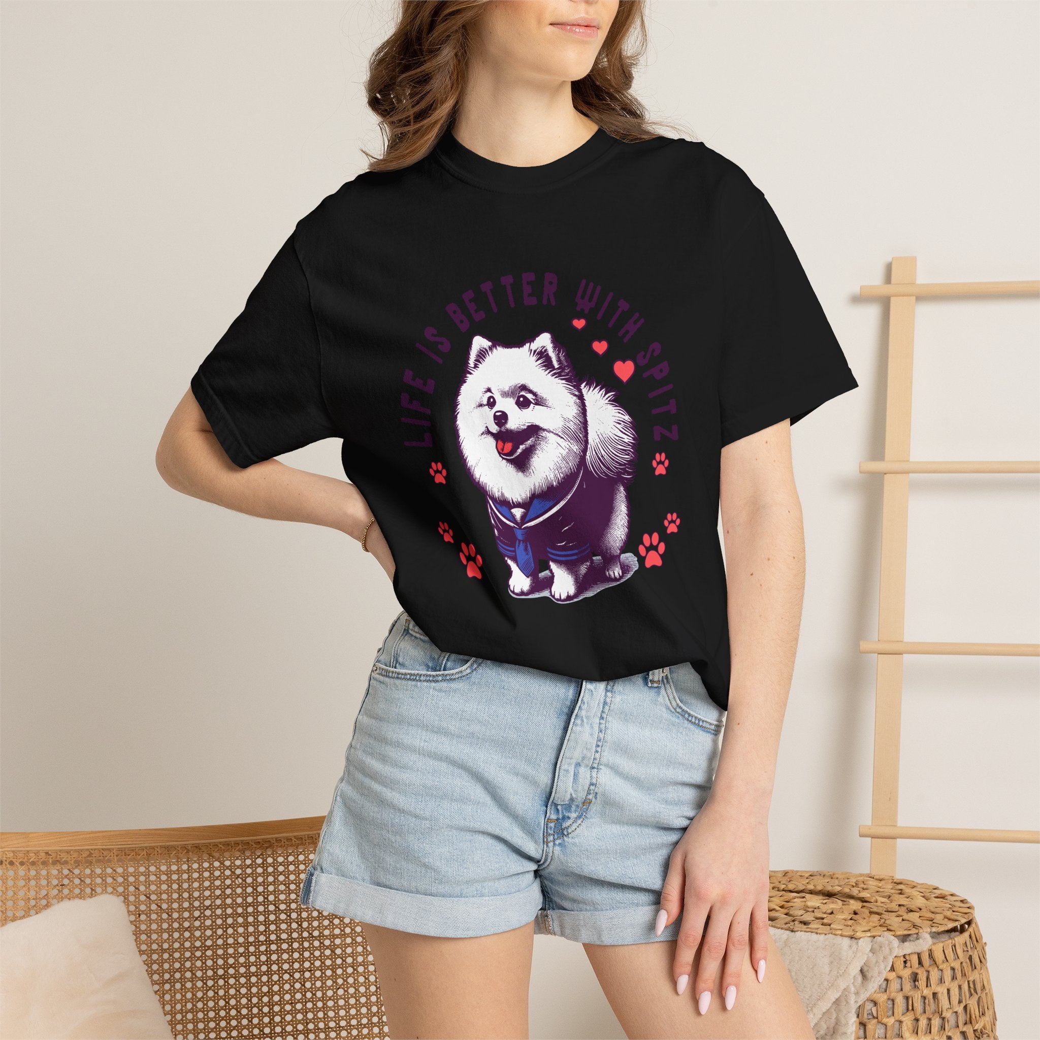 Spitz Love T-Shirt — "Life Is Better With Spitz" Cute Dog Graphic Tee