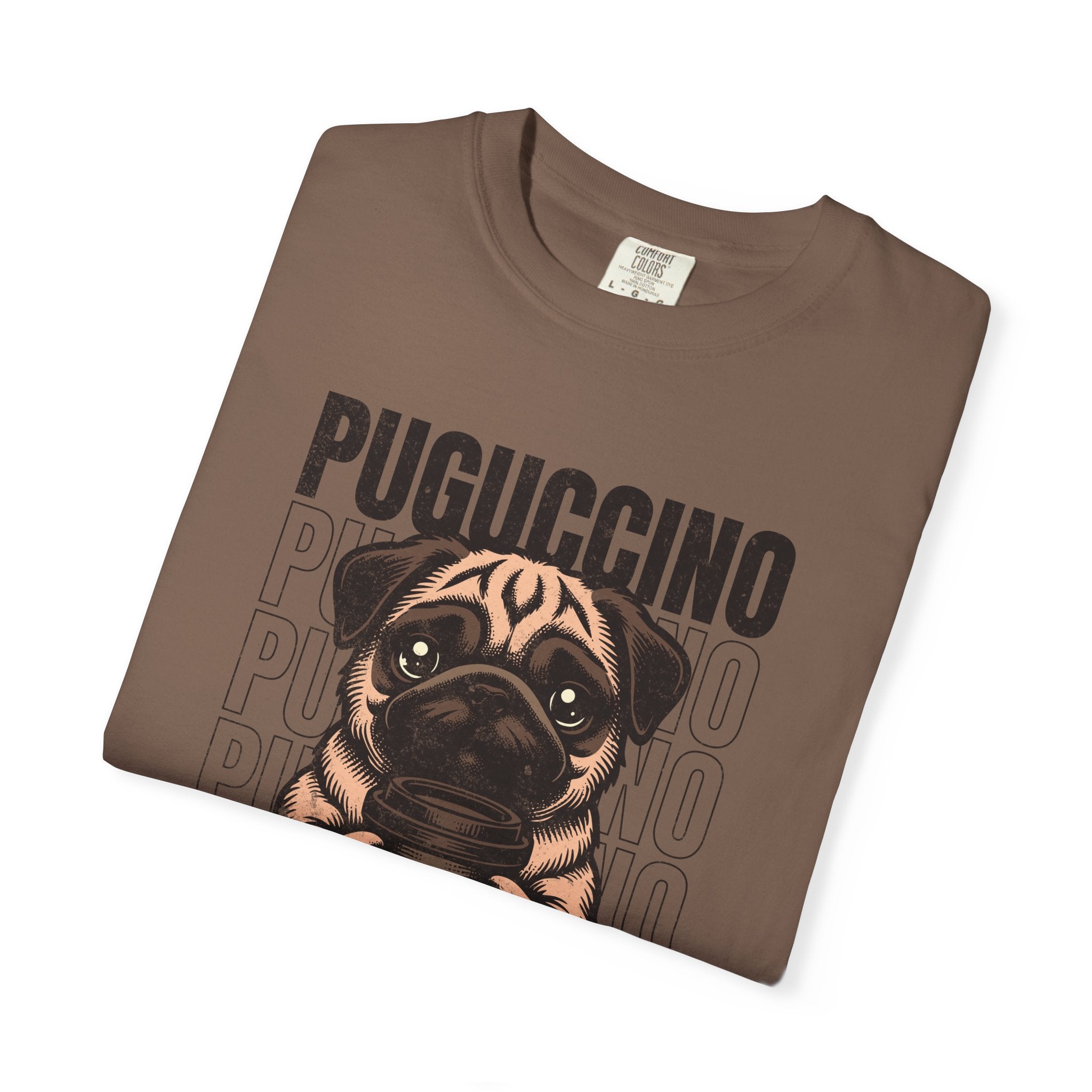 Puguccino Puppy T‑Shirt — Cute Pug Coffee Dog Graphic Tee