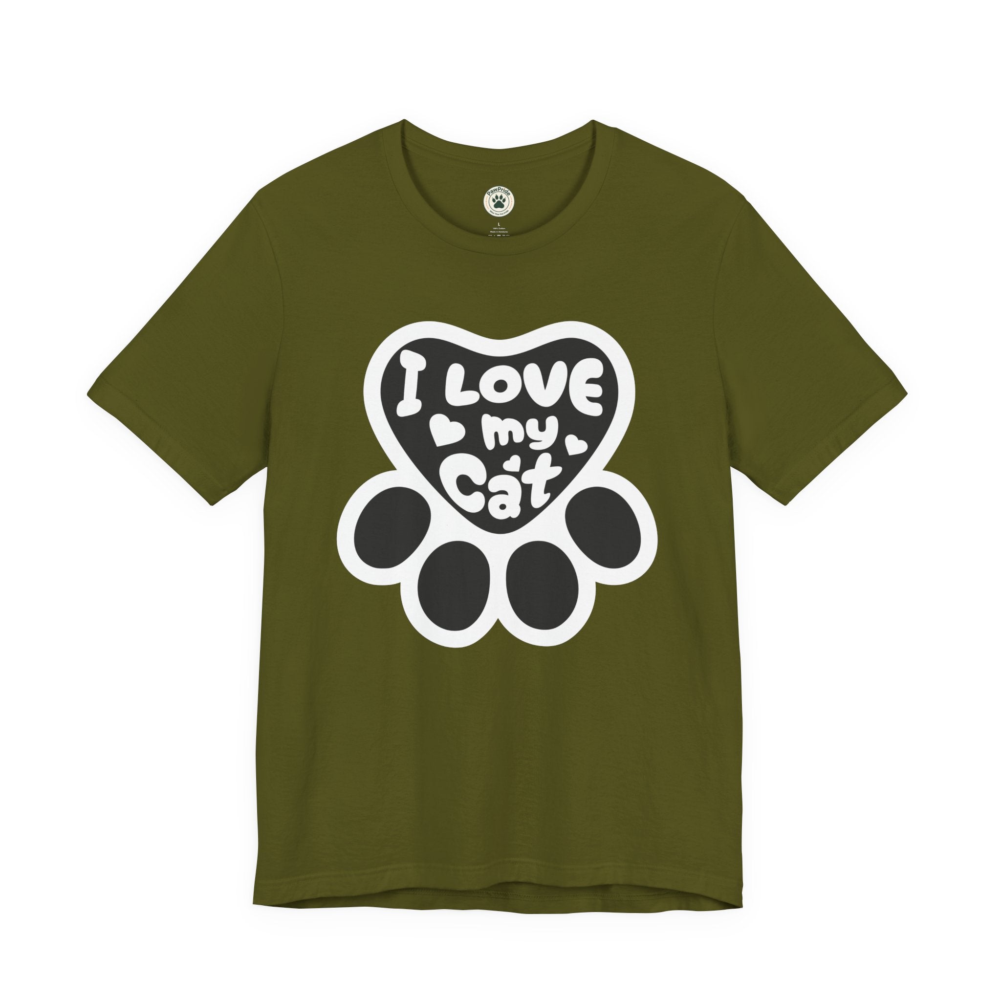 I Love My Cat Paw T-Shirt — Cute Cat Lover Tee