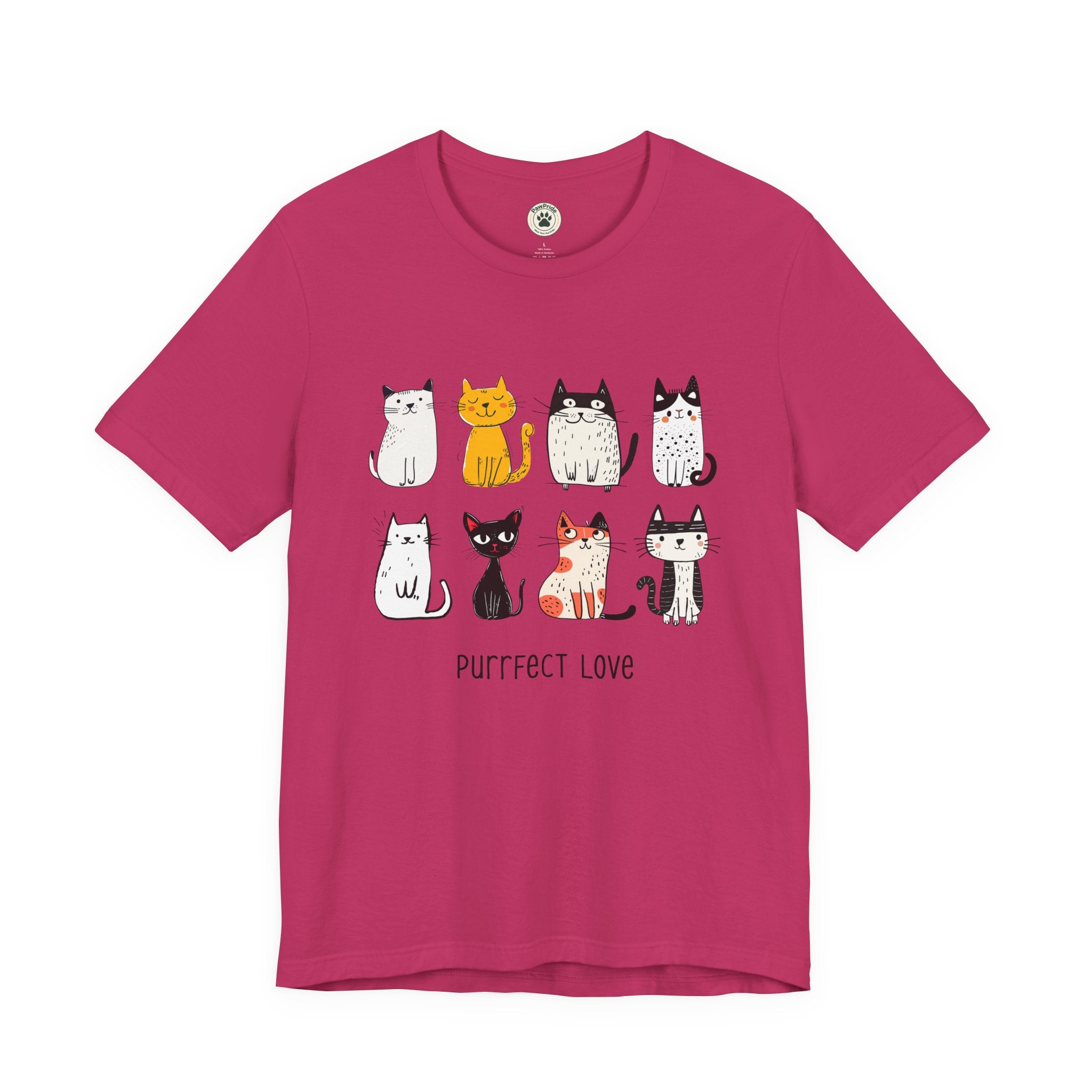 Purrfect Love Cat T-Shirt — Cute Cartoon Cats Tee for Cat Lovers