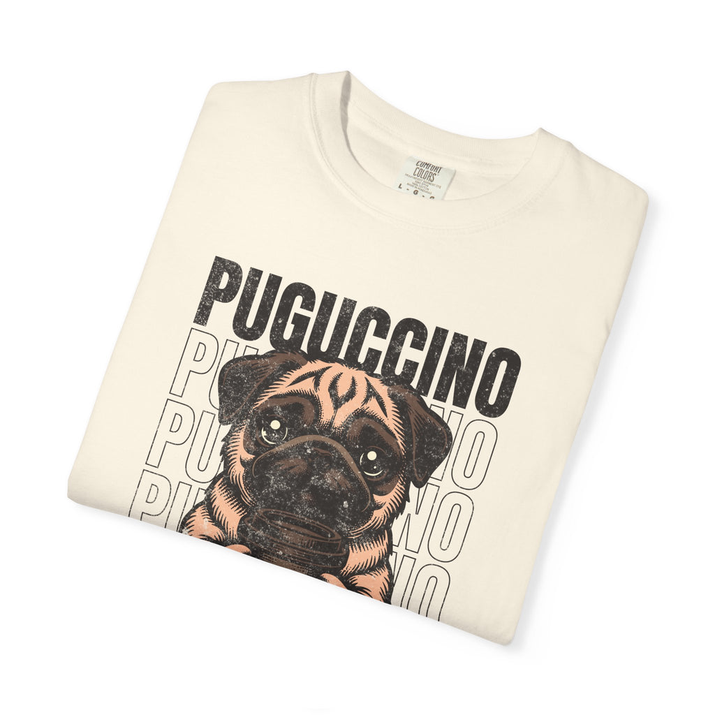 Puguccino Puppy T‑Shirt — Cute Pug Coffee Dog Graphic Tee