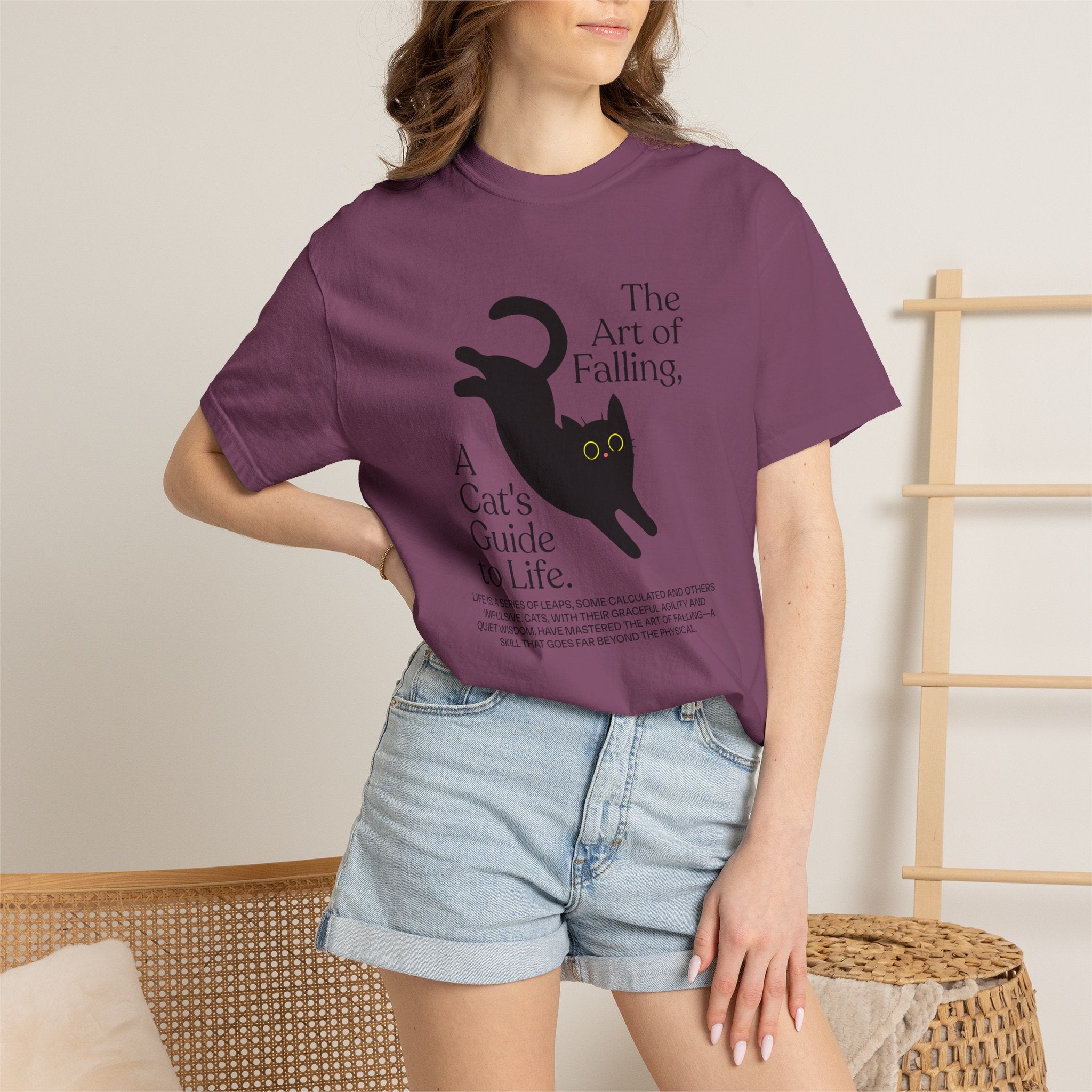 Cat "The Art of Falling" Graphic T-Shirt — A Cat’s Guide to Life