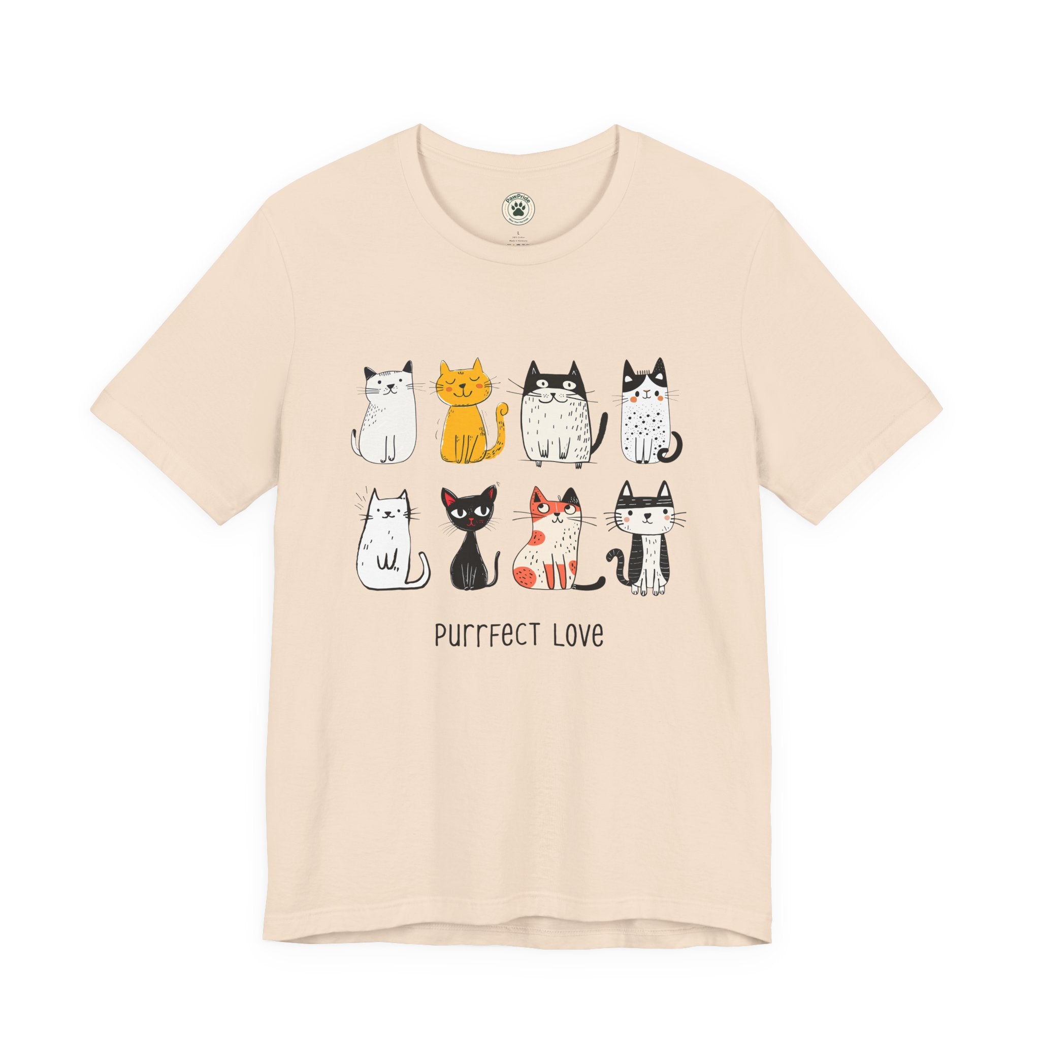 Purrfect Love Cat T-Shirt — Cute Cartoon Cats Tee for Cat Lovers