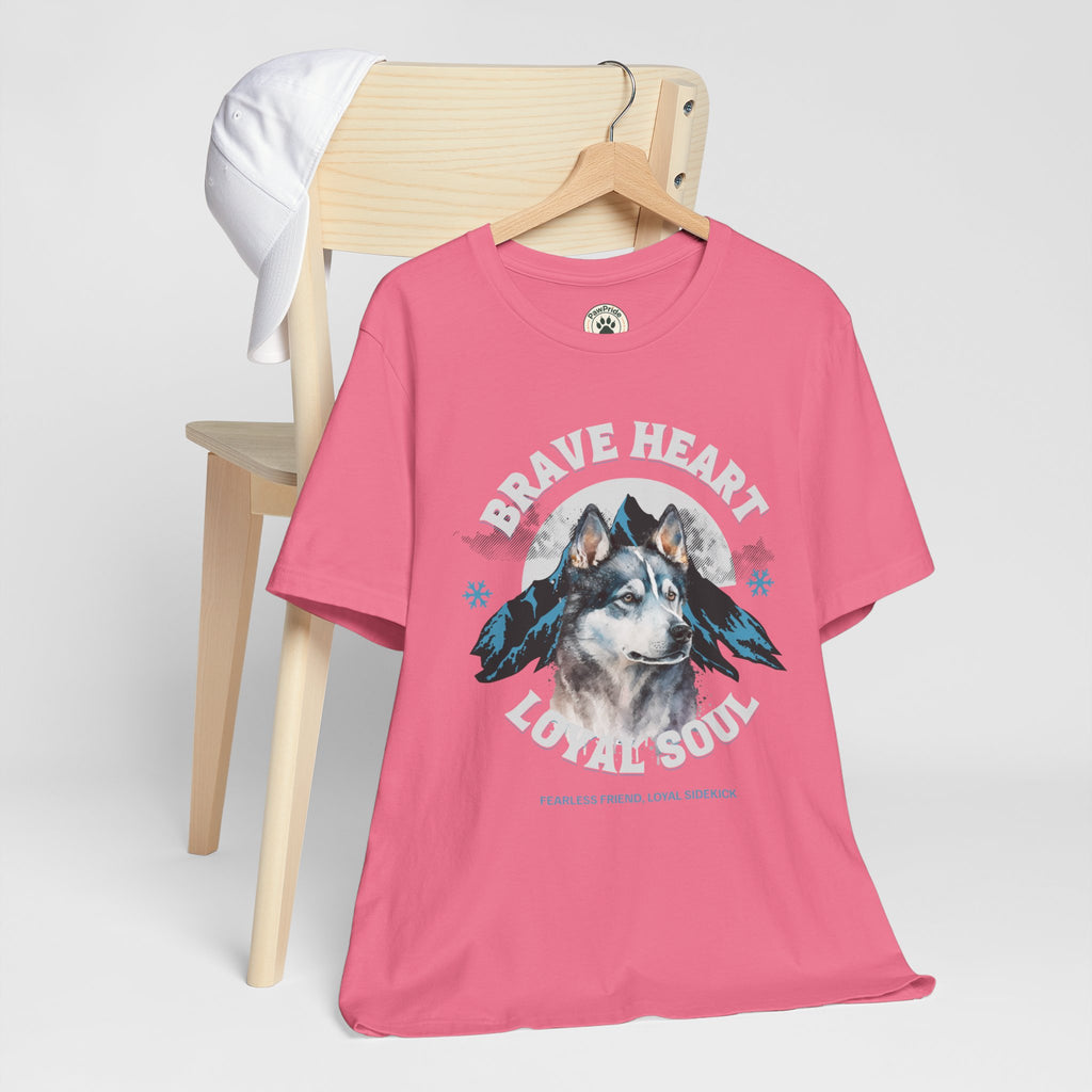 Husky T-Shirt "Brave Heart Loyal Soul" – Wildlife Mountain Graphic Tee