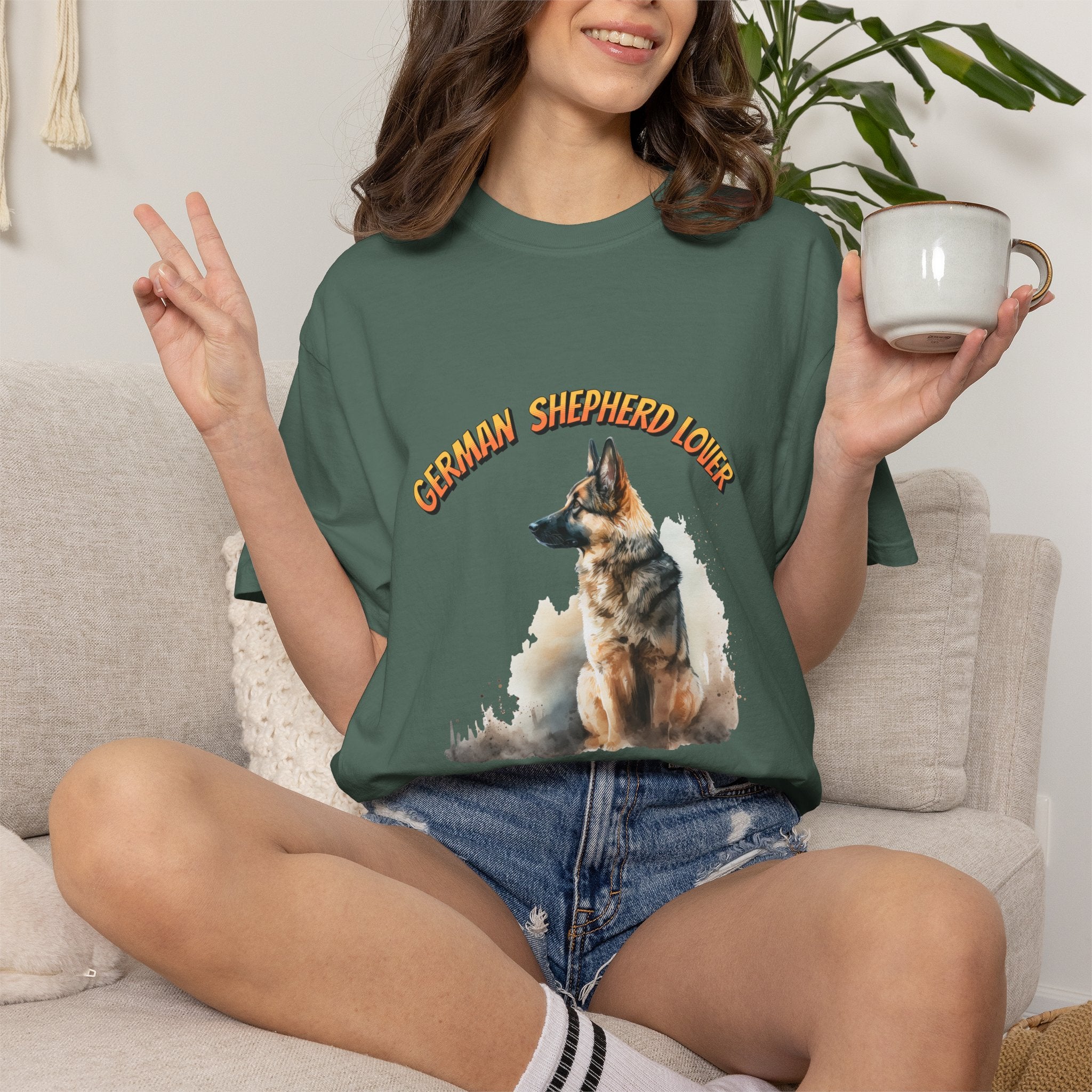 German Shepherd Lover T-Shirt — Retro Script Dog Portrait Tee