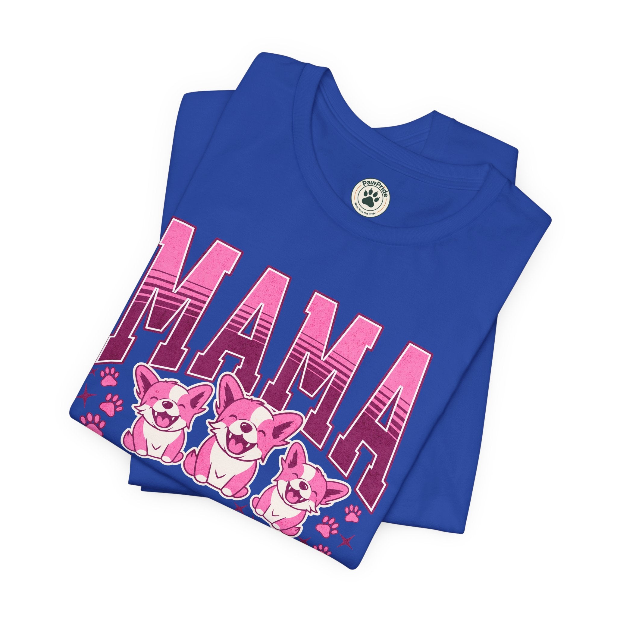 Mama Tee — Pink Corgi Mom Graphic T-Shirt