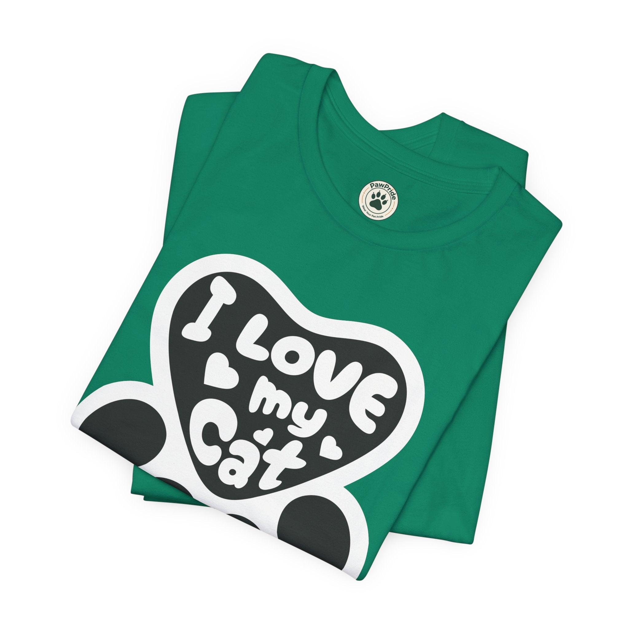 I Love My Cat Paw T-Shirt — Cute Cat Lover Tee