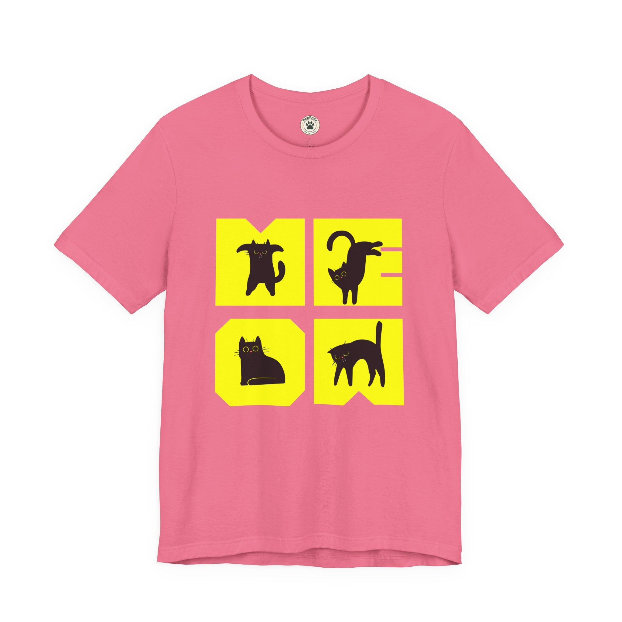 Cat Silhouette Tee — Yellow Block Cats Graphic T-Shirt